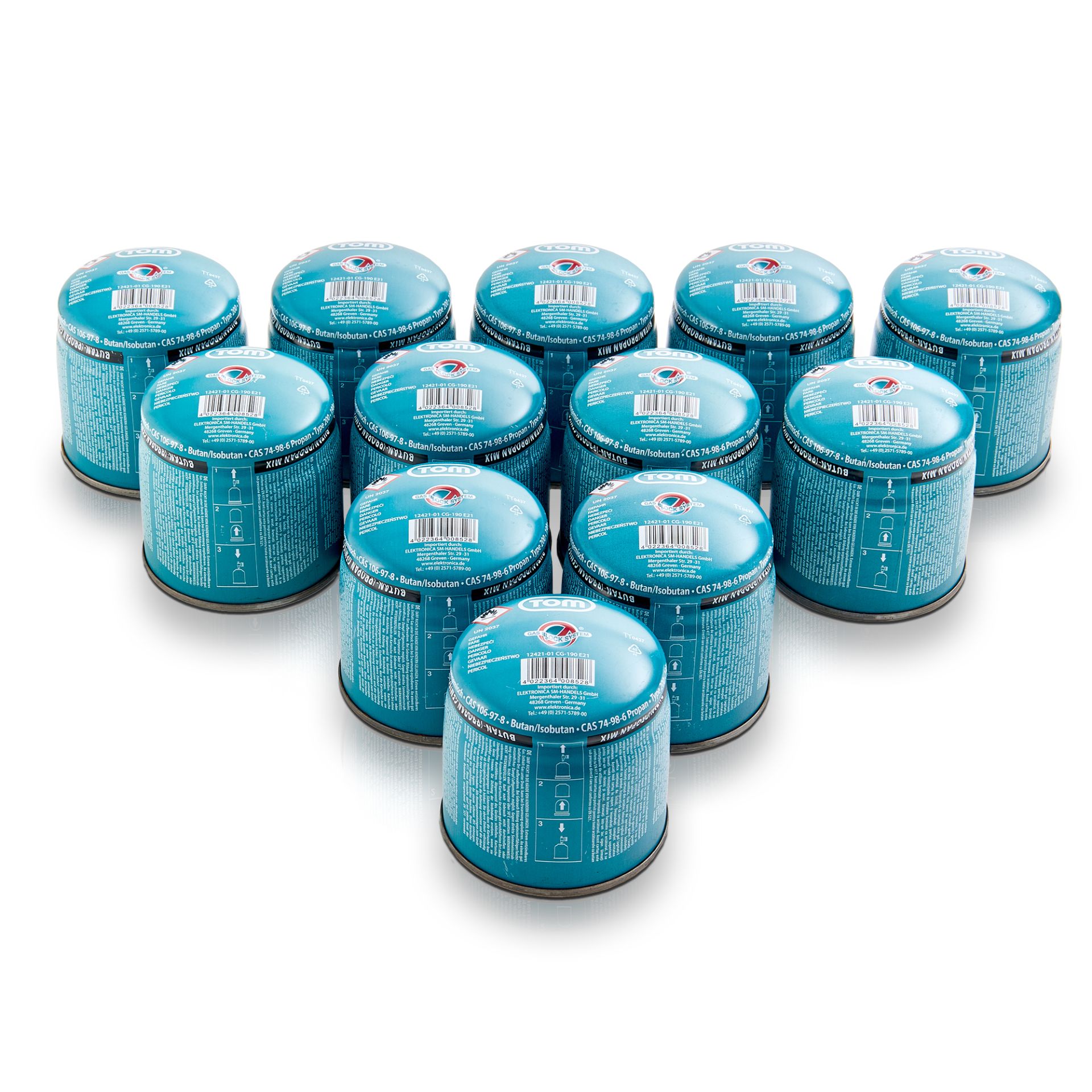 12 Stech-Kartuschen CG-190 TOM Butan Gas