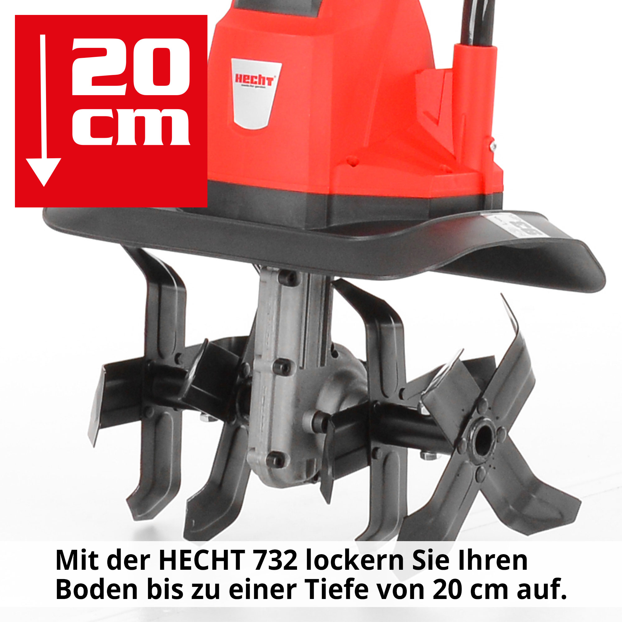Gartenhacke; Bis zu 20 Zentimeter tiefe Bodenauflockerung