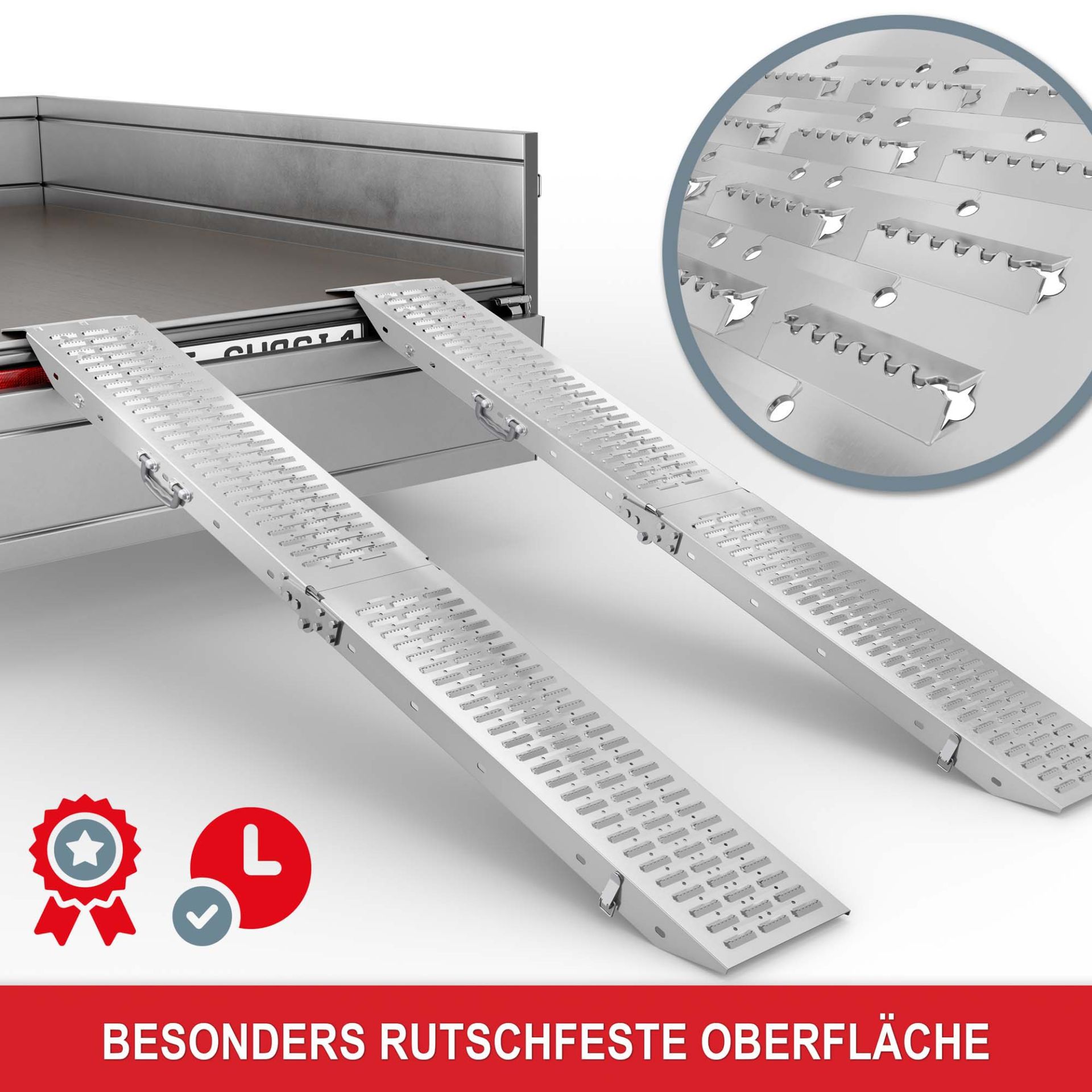 Auffahrrampen klappbar - Besonders rutschfeste Oberfläche