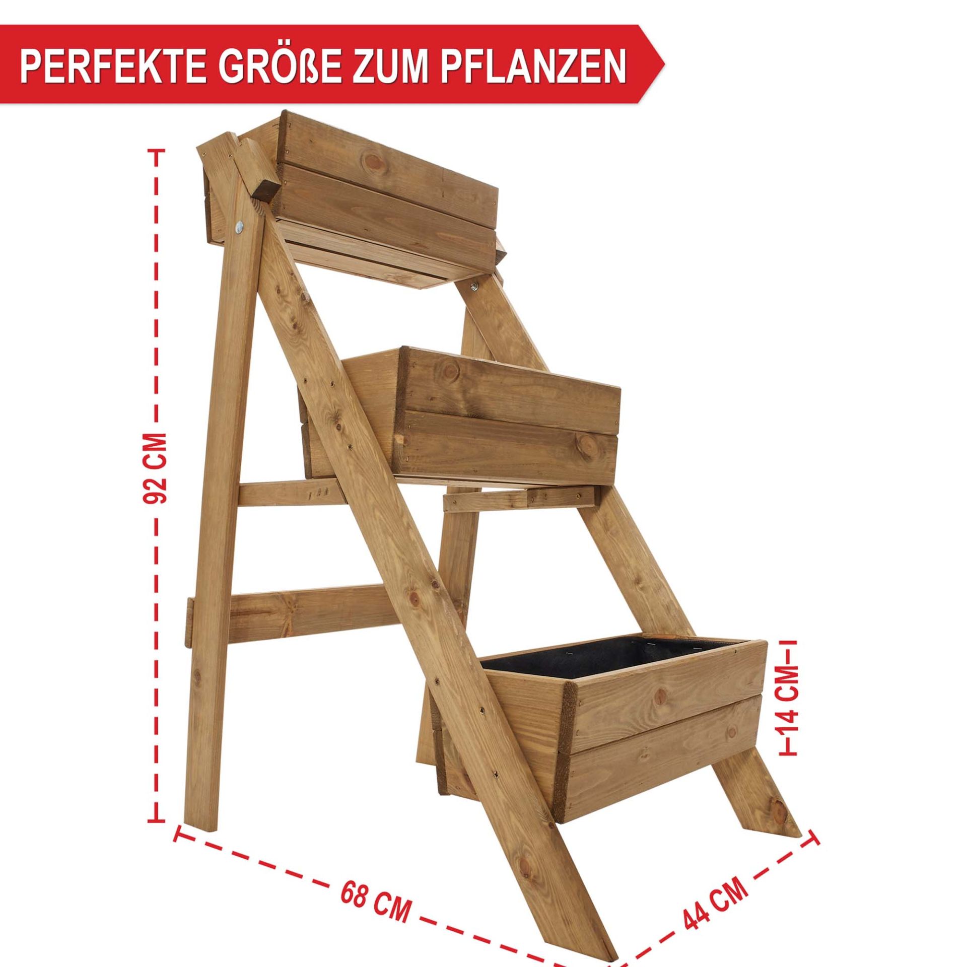 Pflanzentreppe 3-stöckig - Perfekte Größe zum Pflanzen