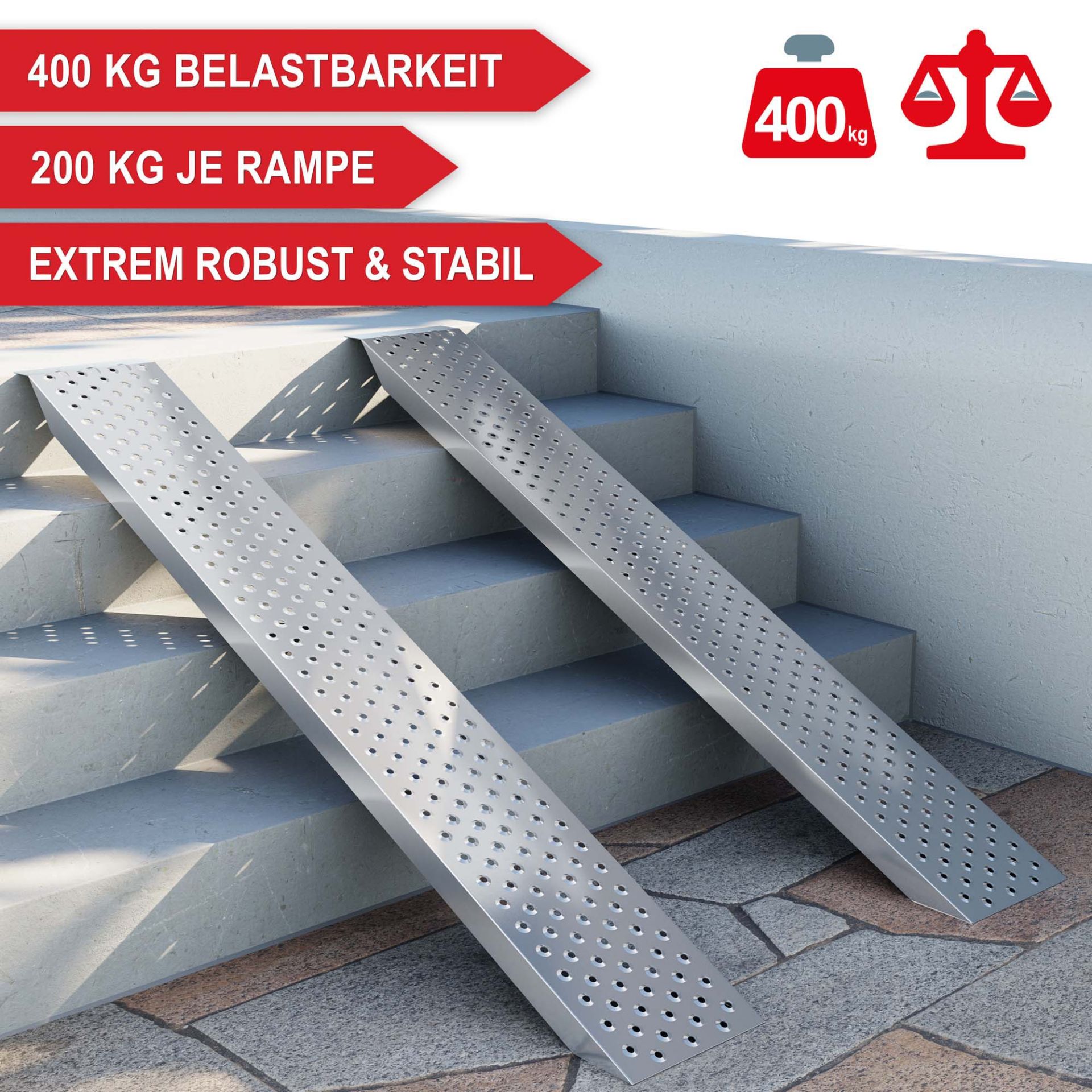Auffahrrampen - große Belastbarkeit, extrem robust und stabil