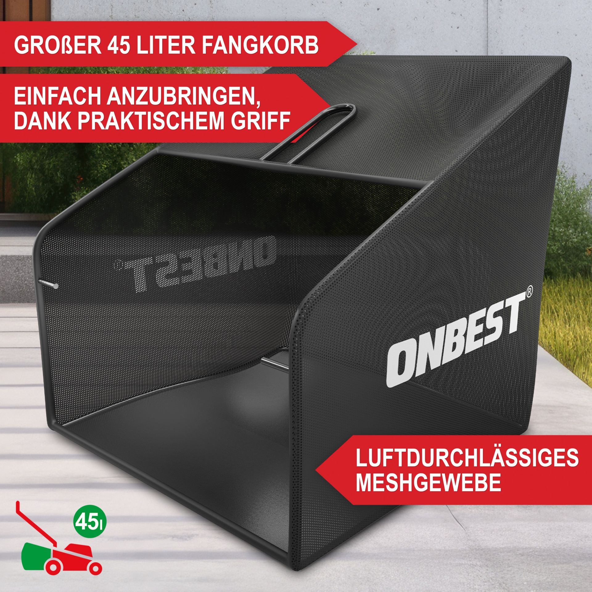 Vertikutierer Elektro S1838 - großer Fangkorb, luftdurchlässiges Meshgewebe