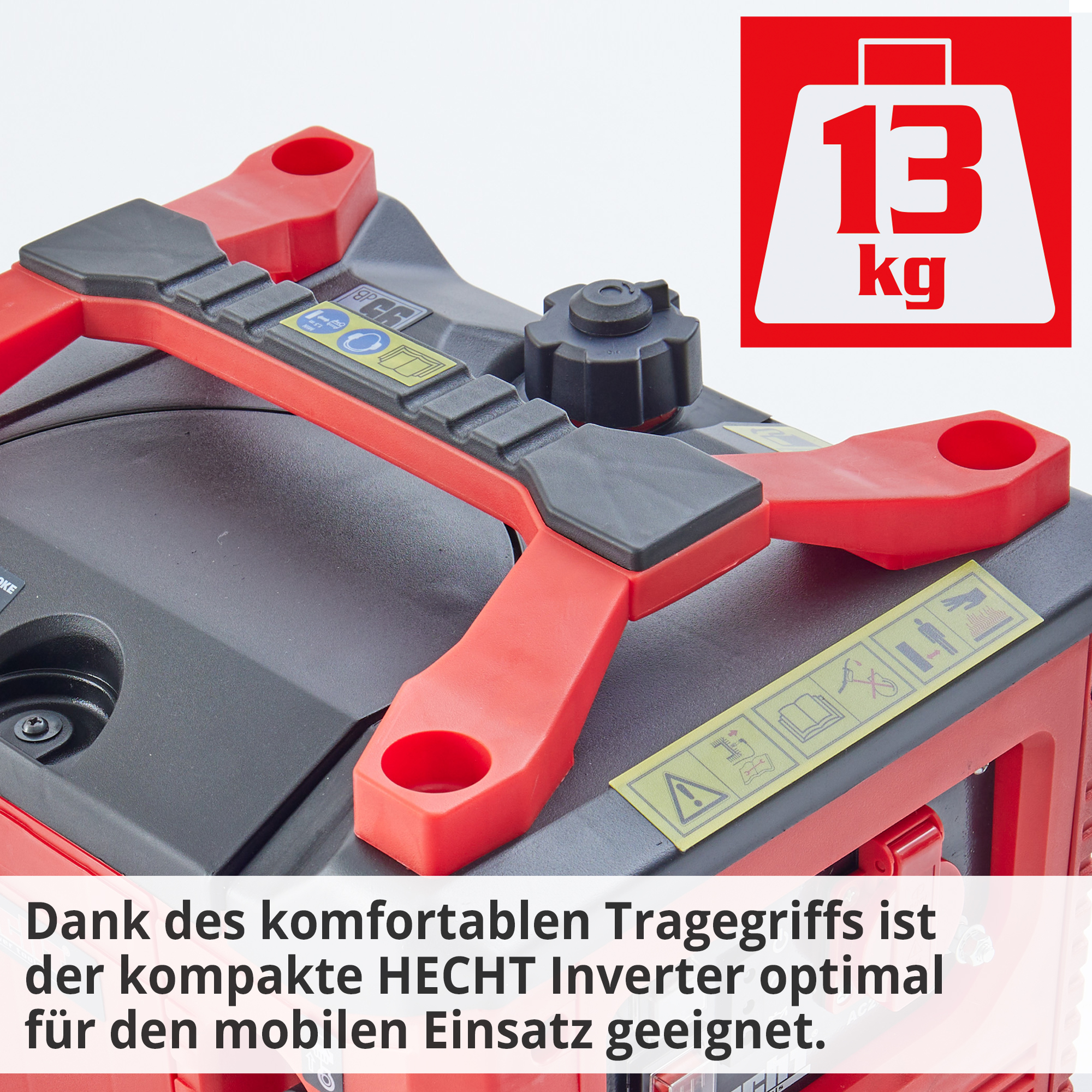 HECHT IG 1100 Inverter; Dank des komfortablen Tragegriffs ist der kompakte Inverter optimal für den mobilen EInsatz geeignet