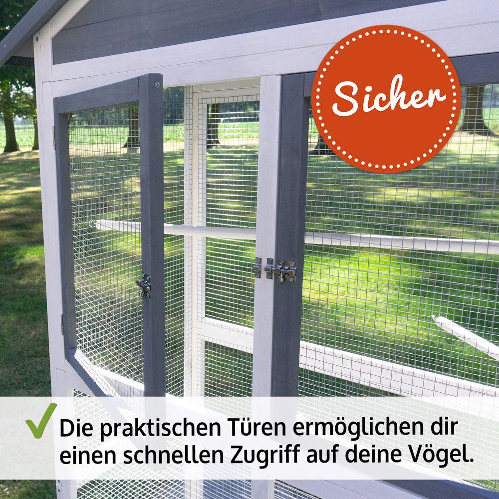Vogelvoliere Apollo XL; große, praktische Türen