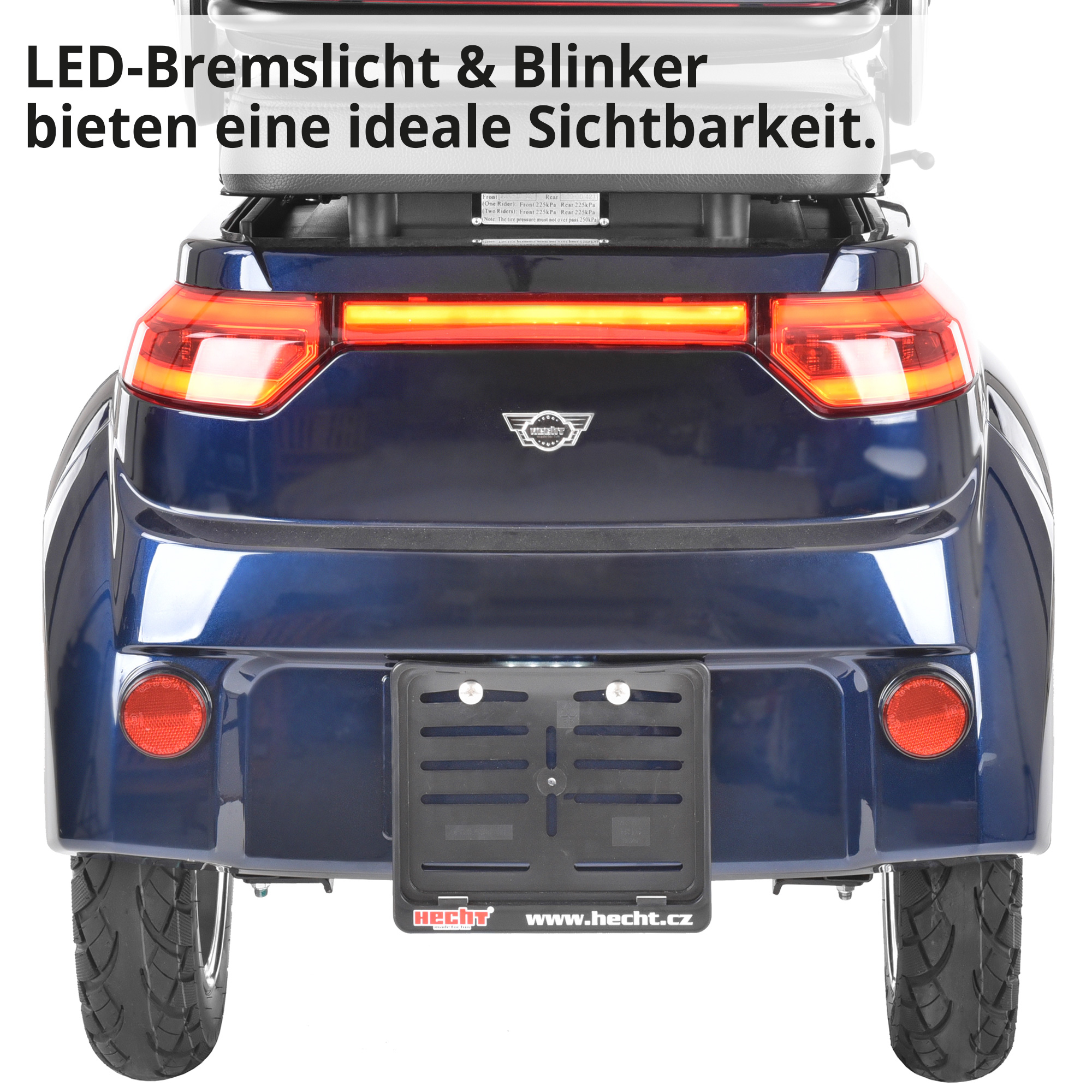 HECHT CITISMAX Blau Seniorenfahrzeug mit LED-Lichtern