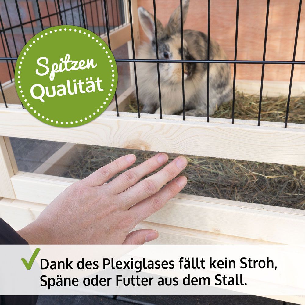 zooprinz Hasenstall Knuffel mit Plexiglas-Schutz