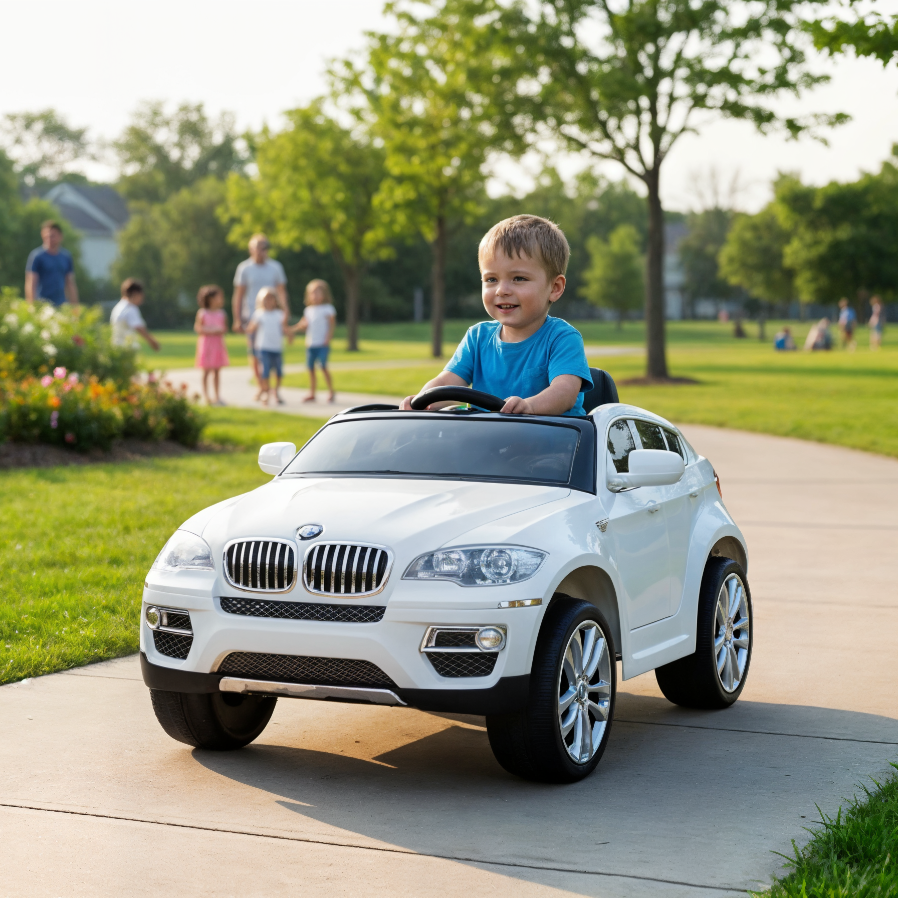 BMW X6 Kinderauto Elektro Weiß mit 2 × 35 W Motoren und 12 V Akku
