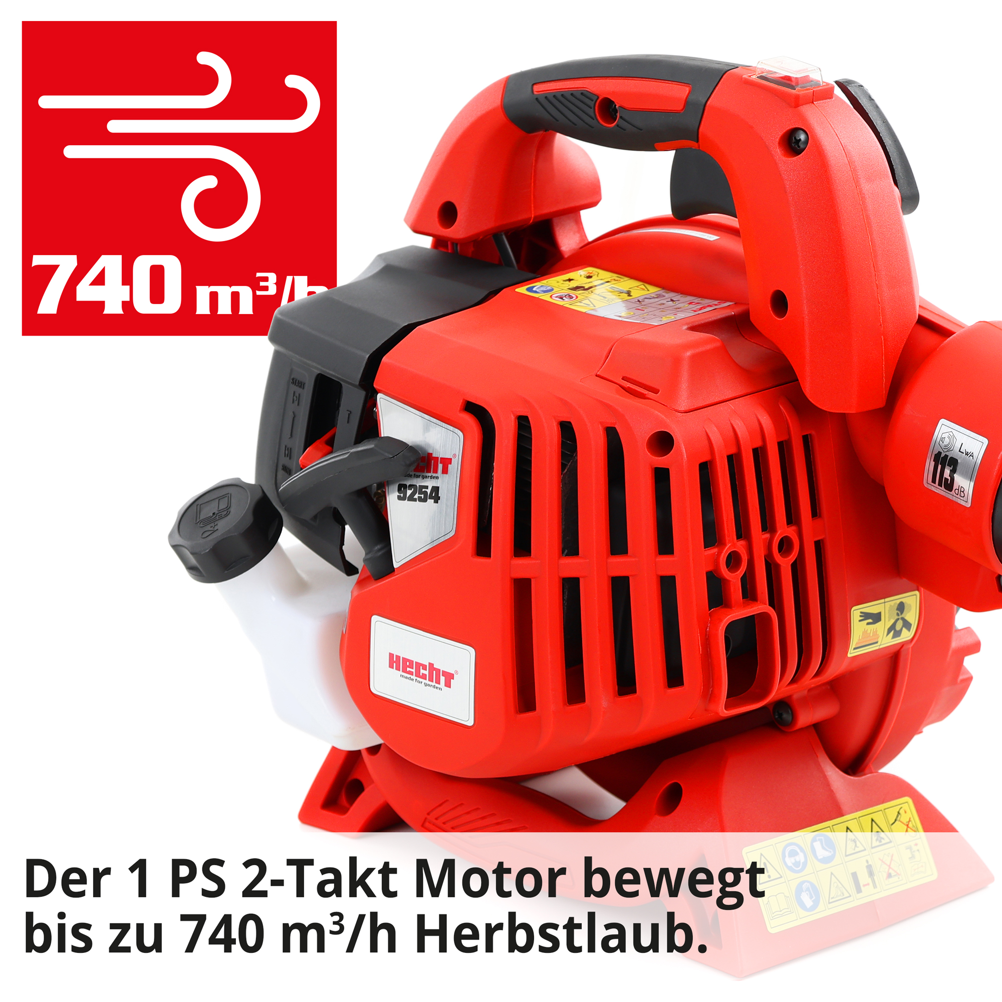 Benzin-Hand-Laubbläser mit 1 ps 2 Takt-Motor 