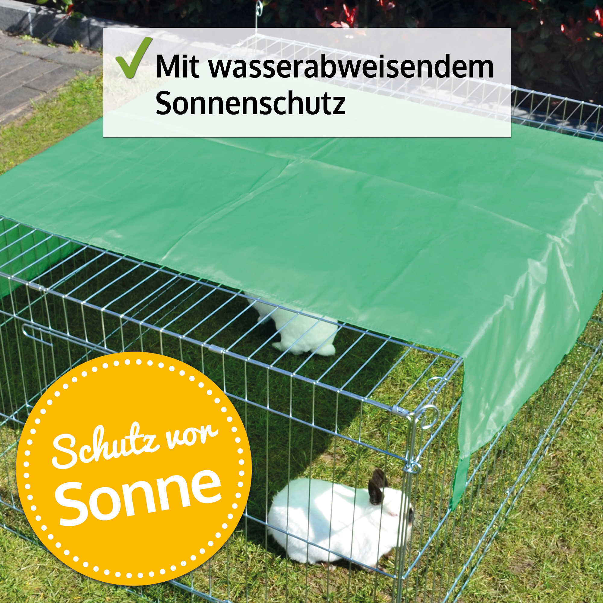 Sonnenschutz aus wasserabweisendem Material schützt vor Regen und Hitze