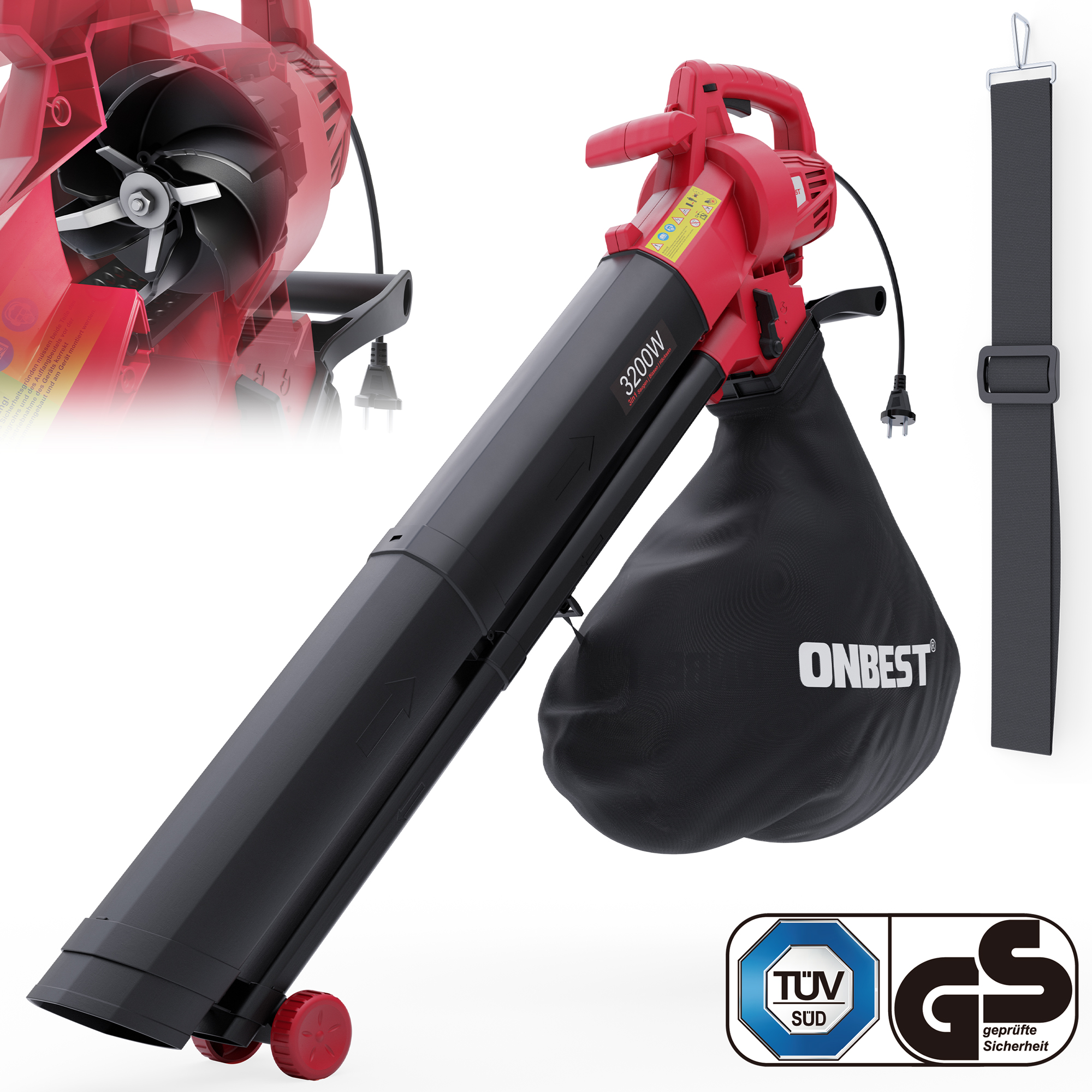 ONBEST; Elektro Laubsauger & Laubbläser LV3245; Artikelnummer 44597