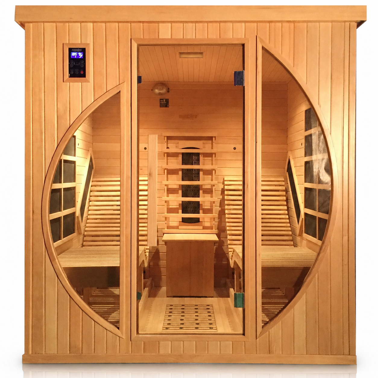 Hecht Infrarotsauna FANTASY mit ergonomischen Liegen und Beistelltisch