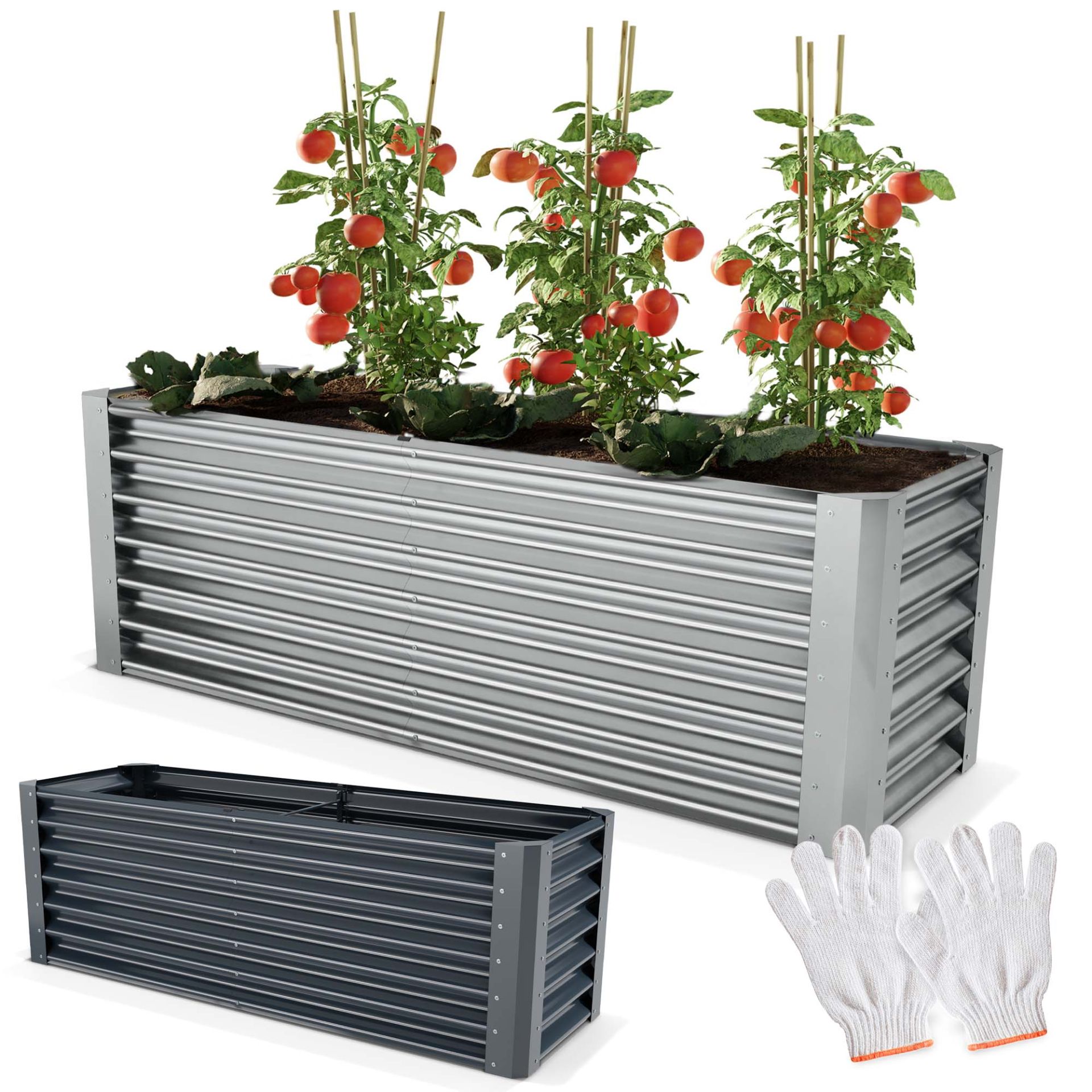 Hochbeet Stahl Silber XL - In verschiedene Farben erhältlich