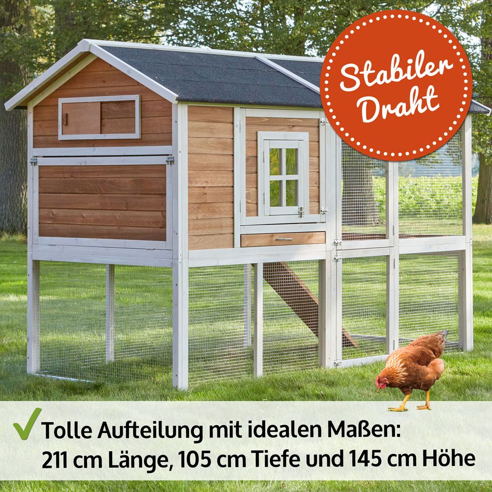 Hühnervoliere Alpenhof; 211 x 105 x 145 Zentimeter
