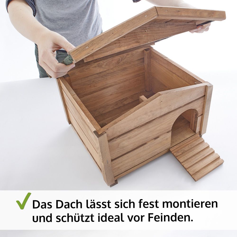 Igelhaus Ruby; Dach lässt sich fest montieren