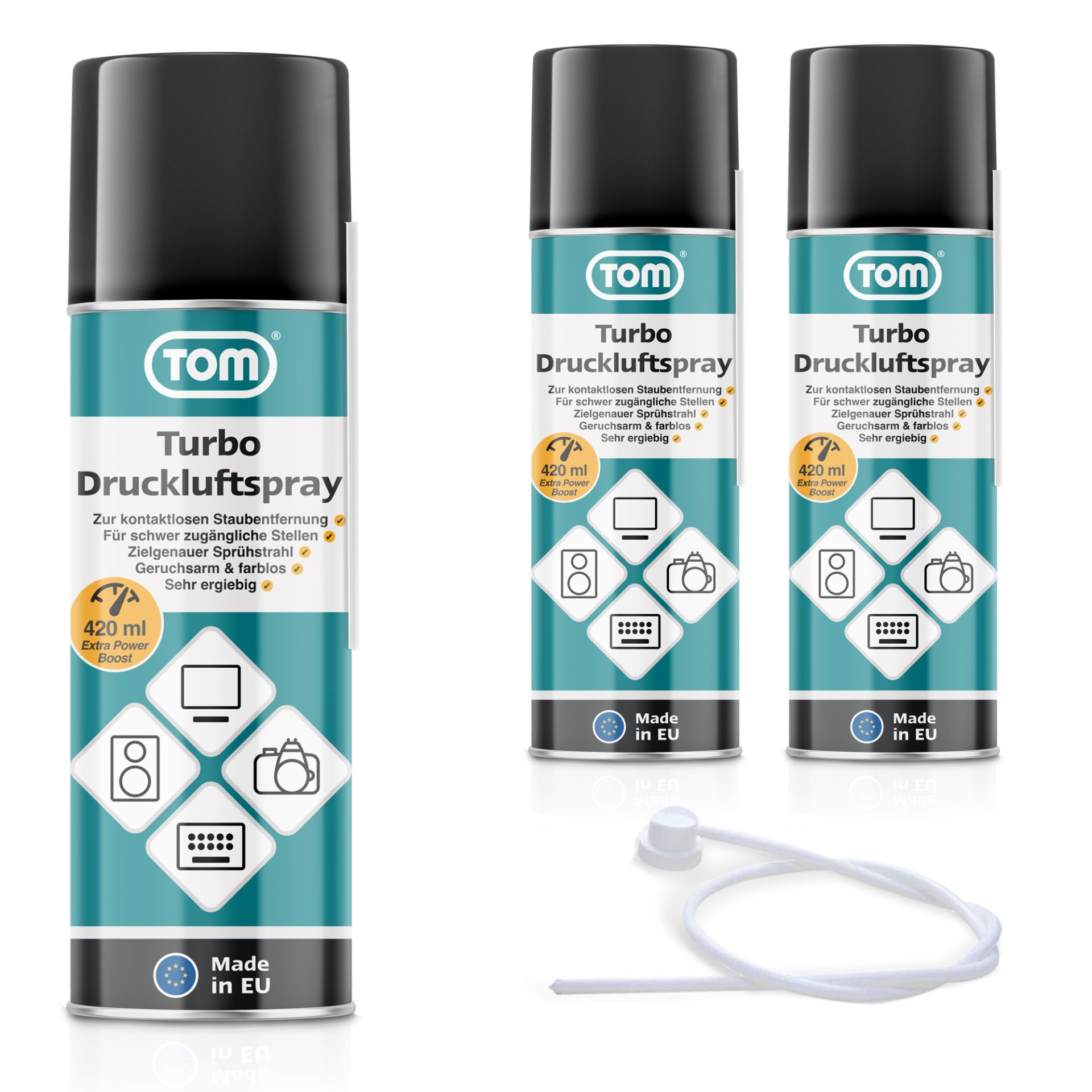 TOM Druckluftspray PS-420 420 ml 3 Stück