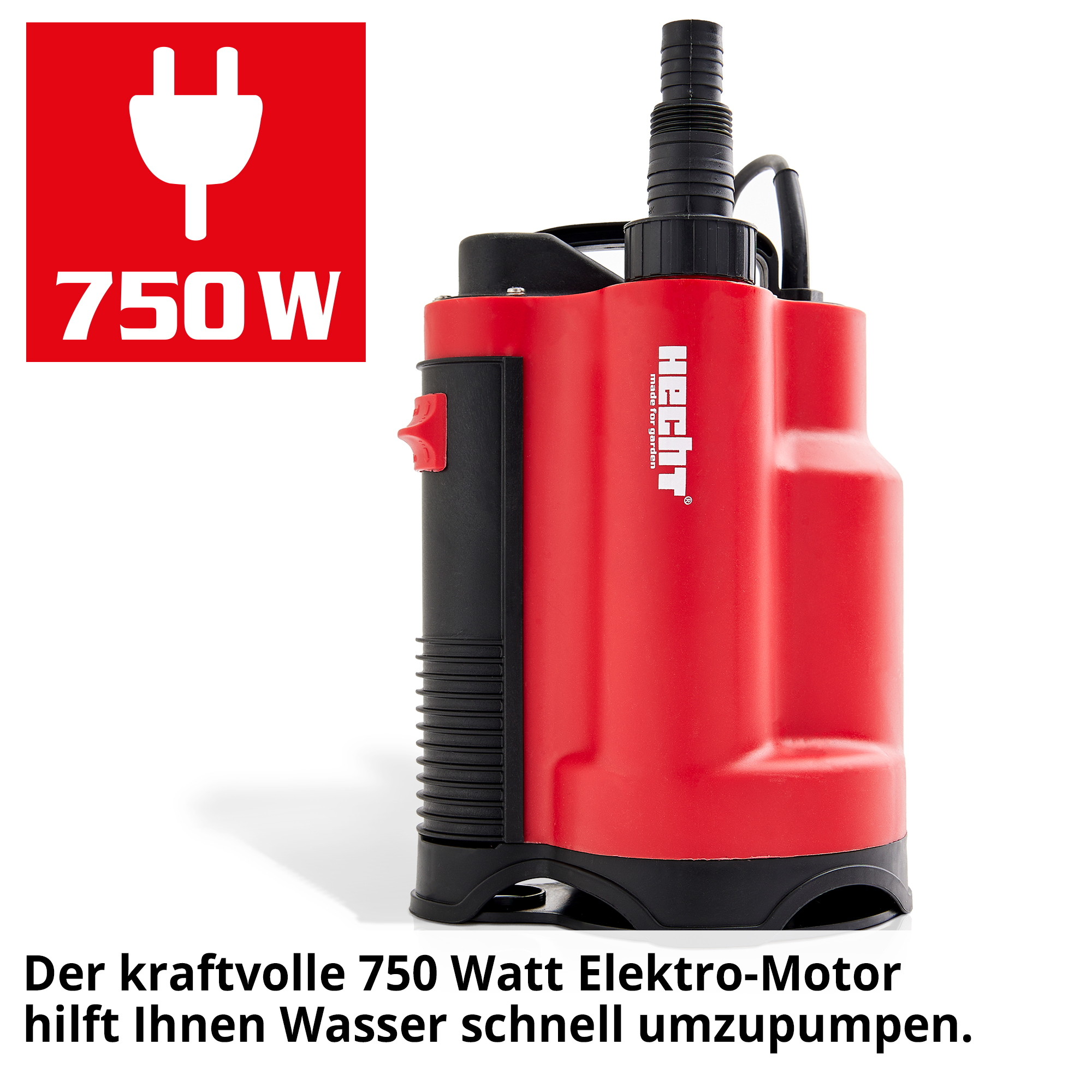 HECHT Tauchpumpe 3775 Tauchpumpe starker Elektro-Motor