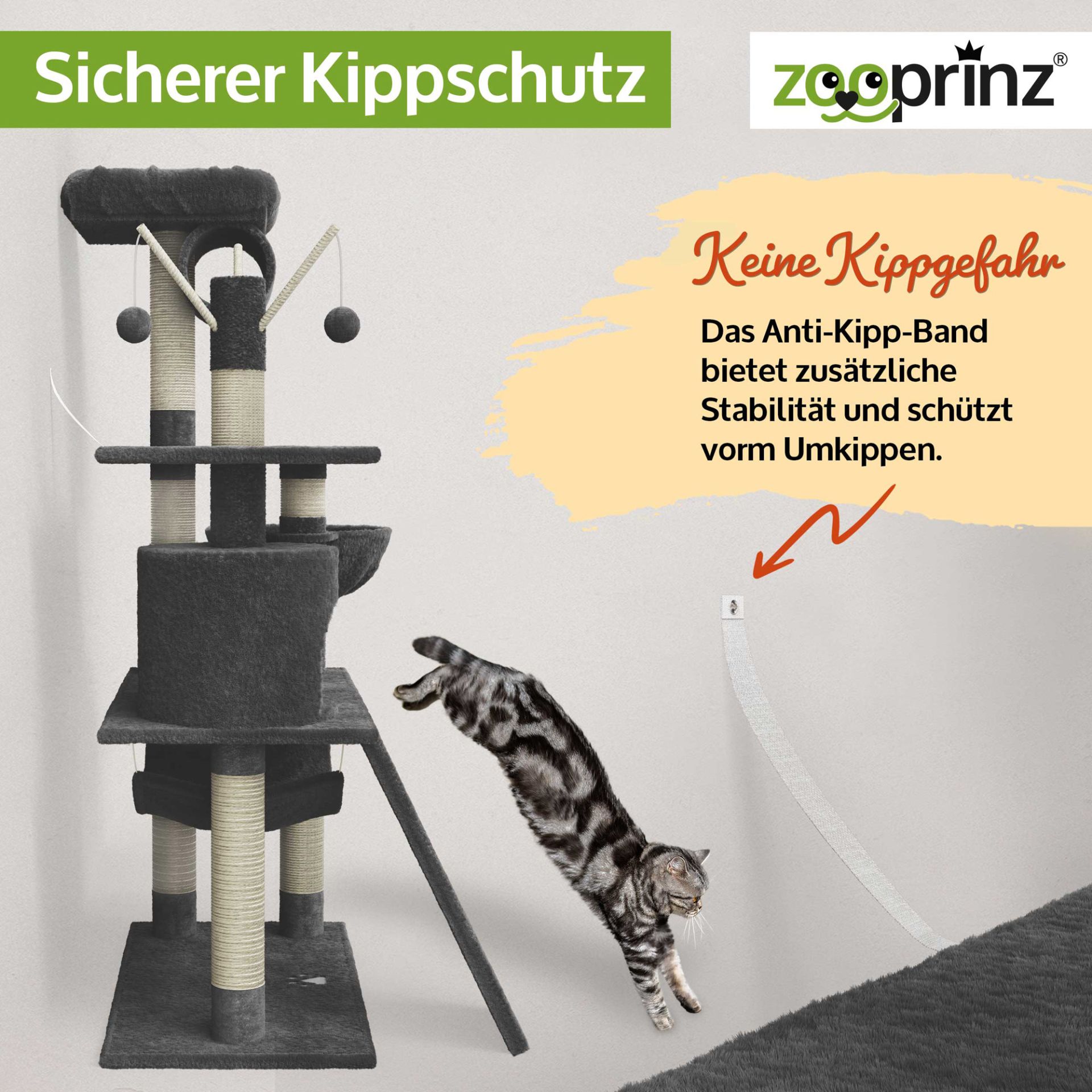 Katzenbaum Emma; Anti-Kipp-Band