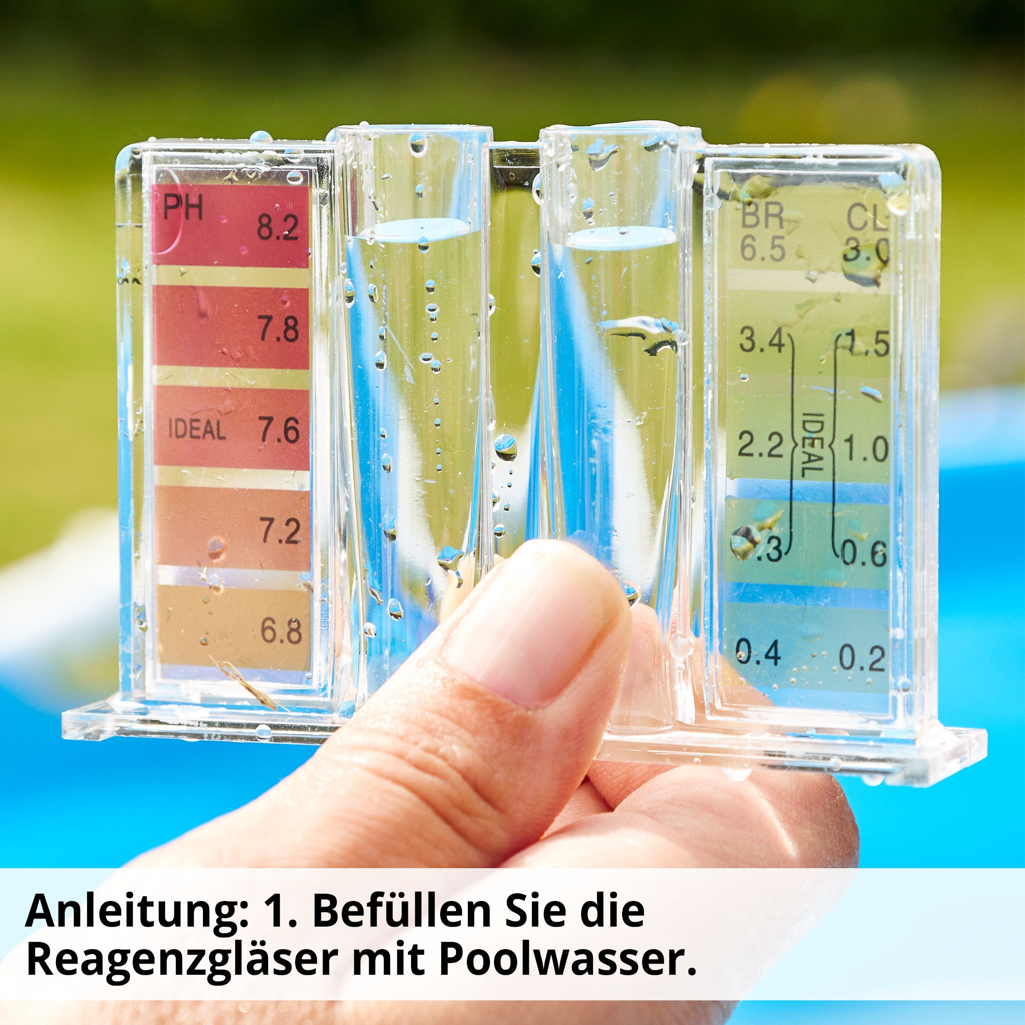 HECHT Poolwasser-Test-Set »060601« Reagenzgläser einfach befüllen und ablesen