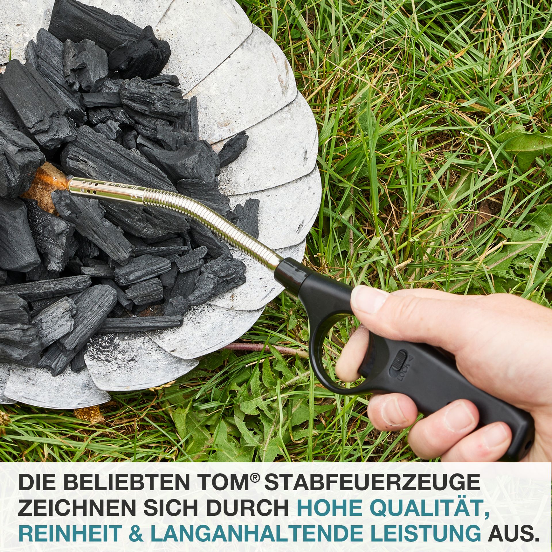 TOM Flexitube Stabfeuerzeug; hohe Qualität, Reinheit und langanhaltende Leistung