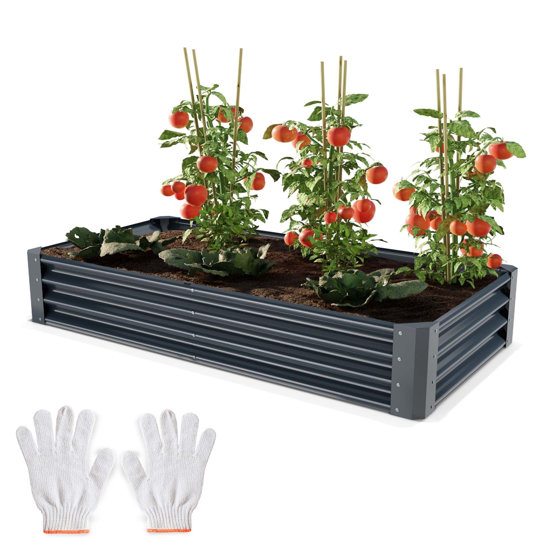 Anthrazitfarbenes Hochbeet für rückenschonendes Gärtnern