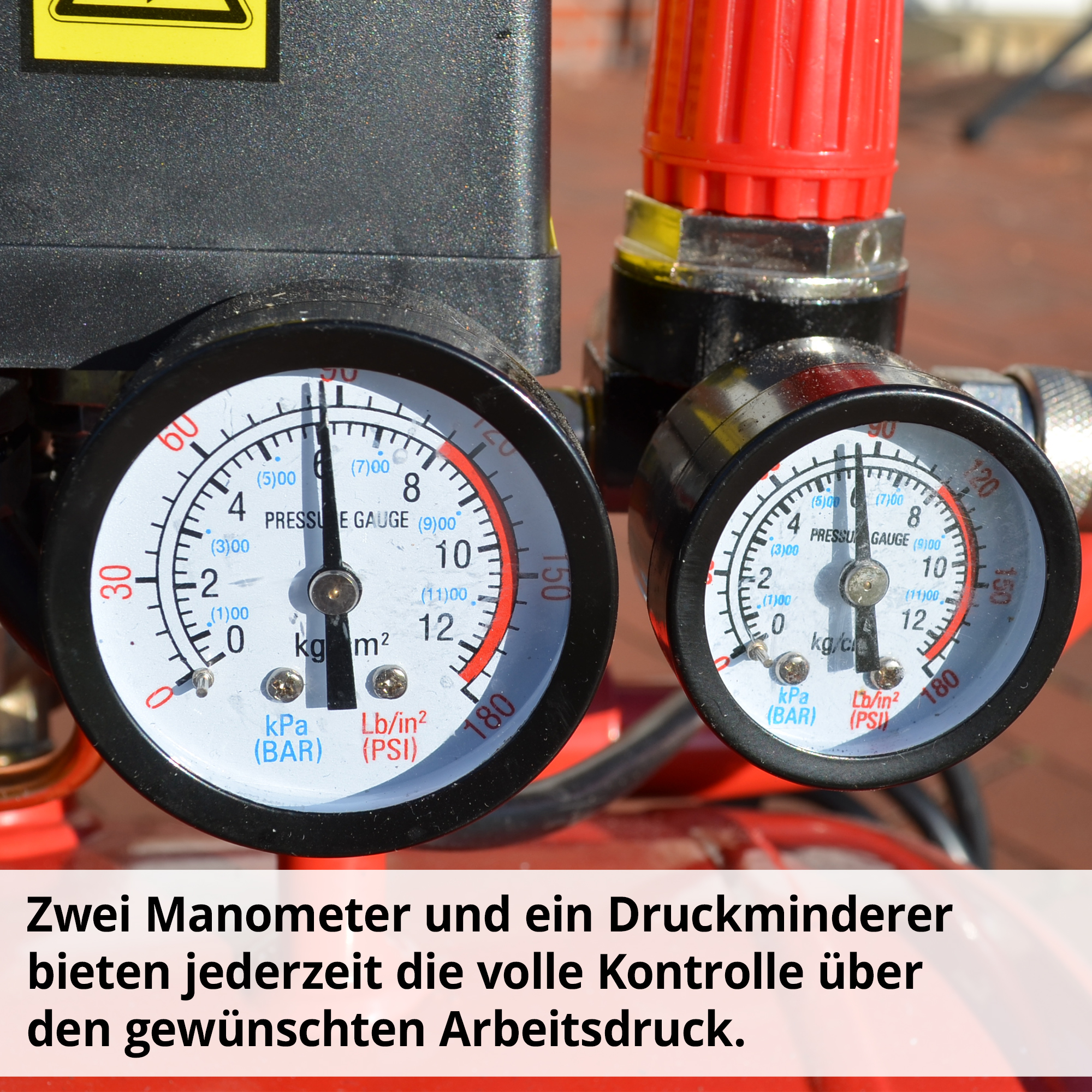 HECHT Flüster Kompressor »2085« Flüster Kompressor mit integriertem Manometer