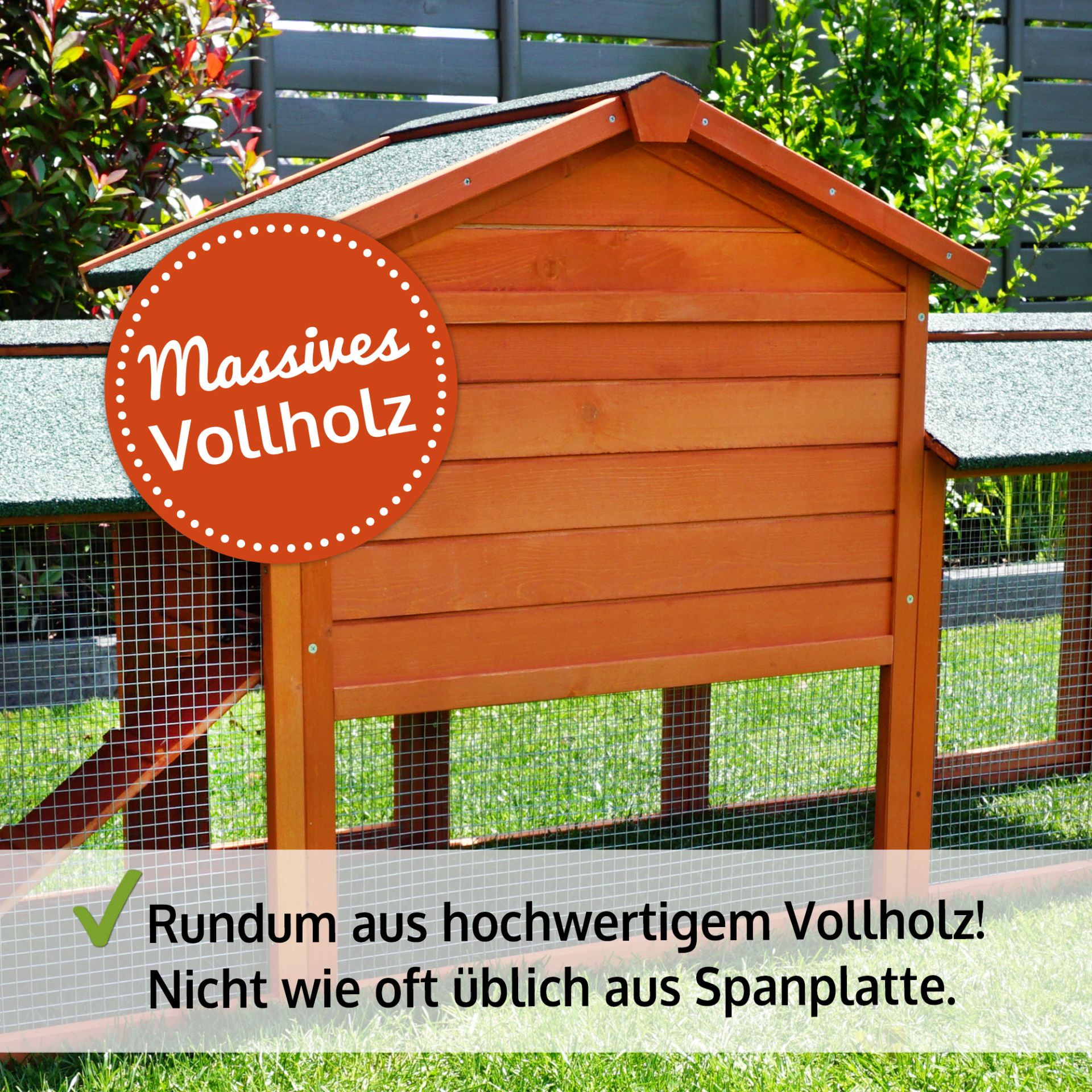 zooprinz Hasenstall Modell XXL Rundum aus Massivholz