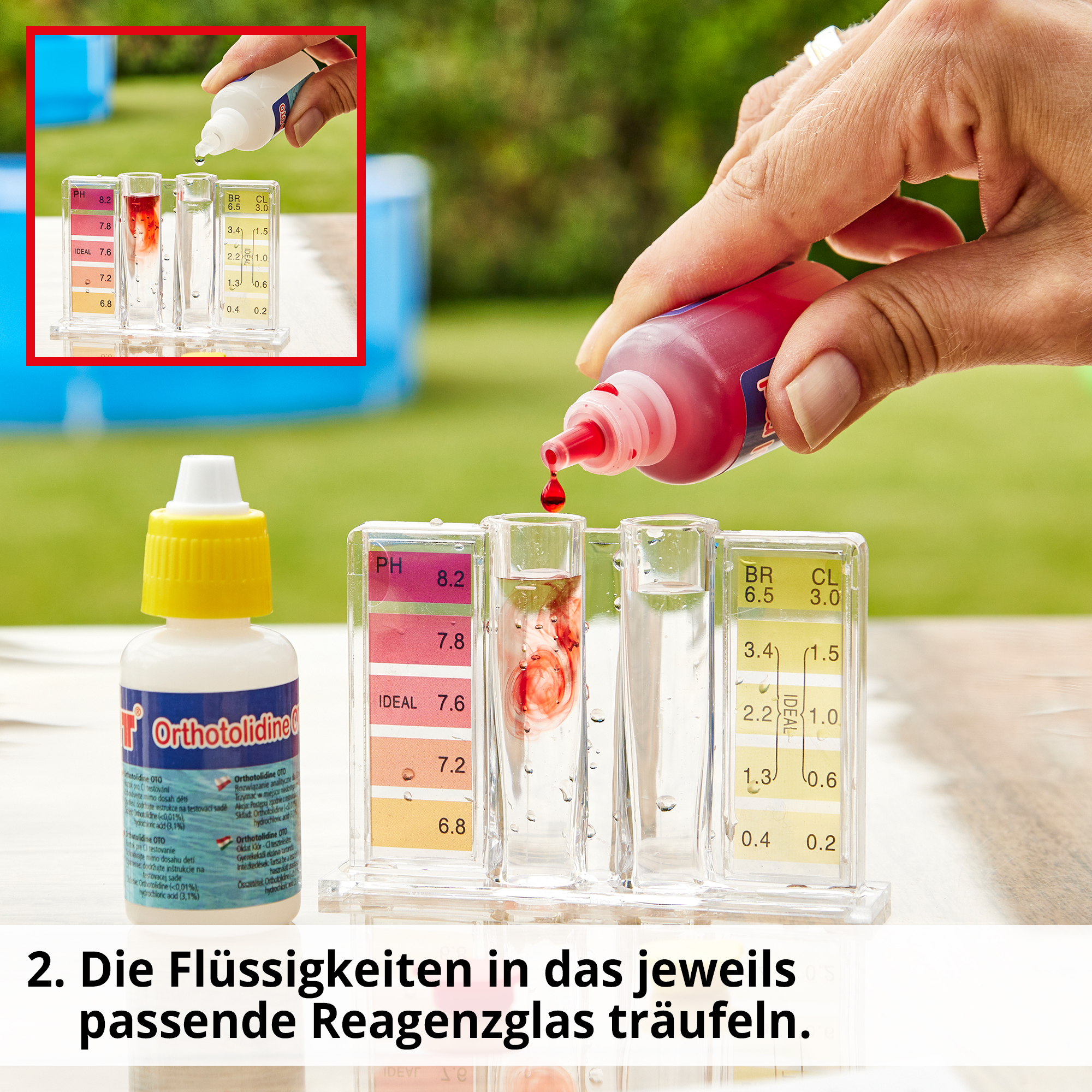 HECHT Poolwasser-Test-Set »060601« Inklusive nötige Flüssigkeiten
