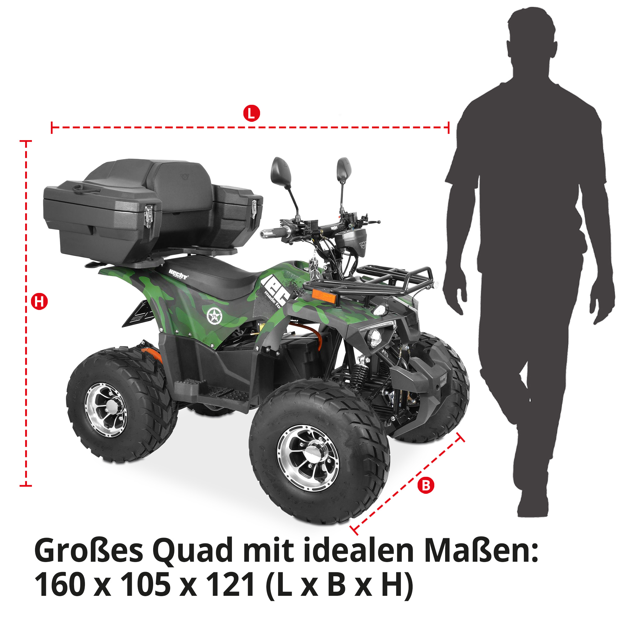 Army - Quad mit Straßenzulassung mit idealen Maßen