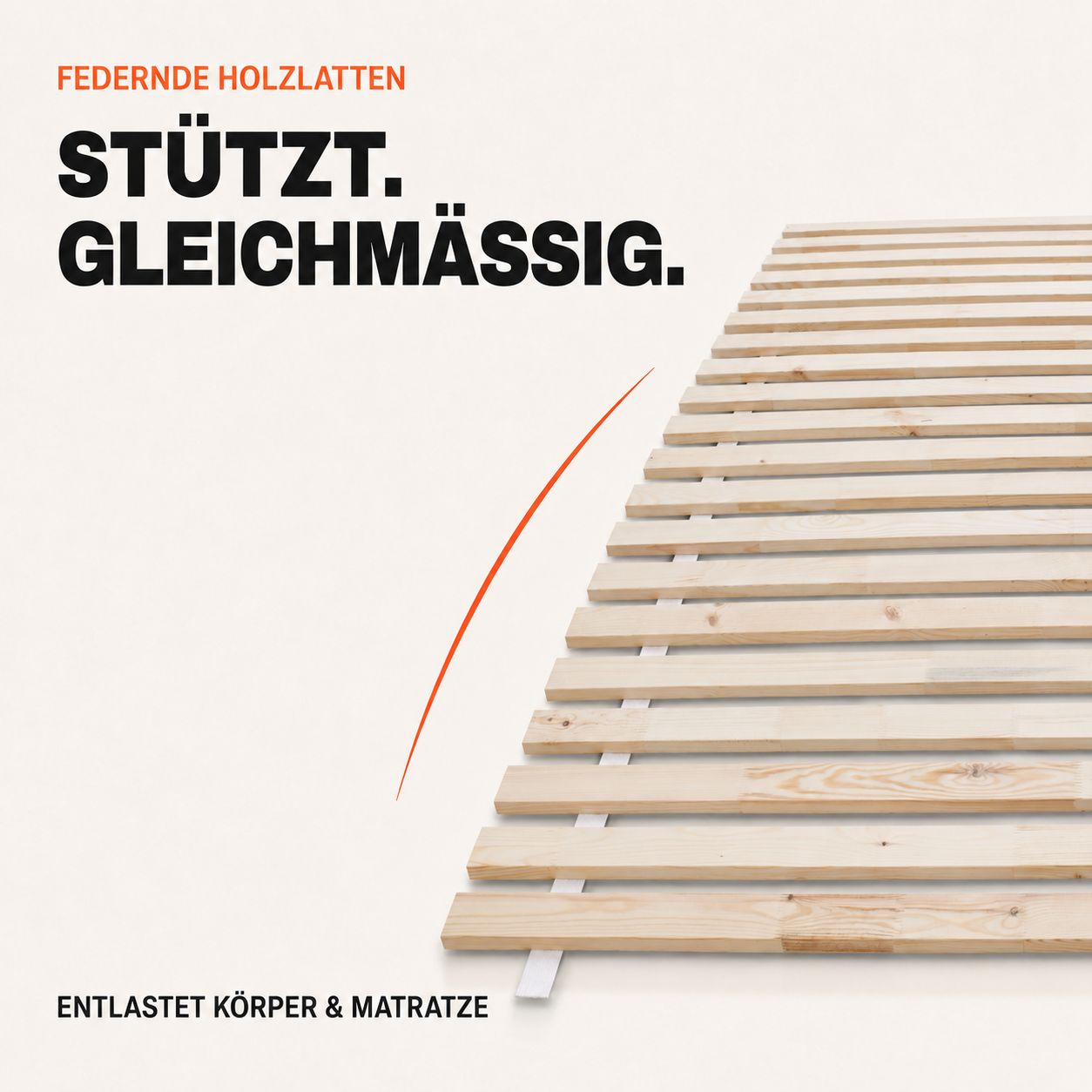 Federnder Lattenrost 120x200 entlastet Körper und Matratze (Dieses Bild wurde mit Hilfe von KI generiert.)