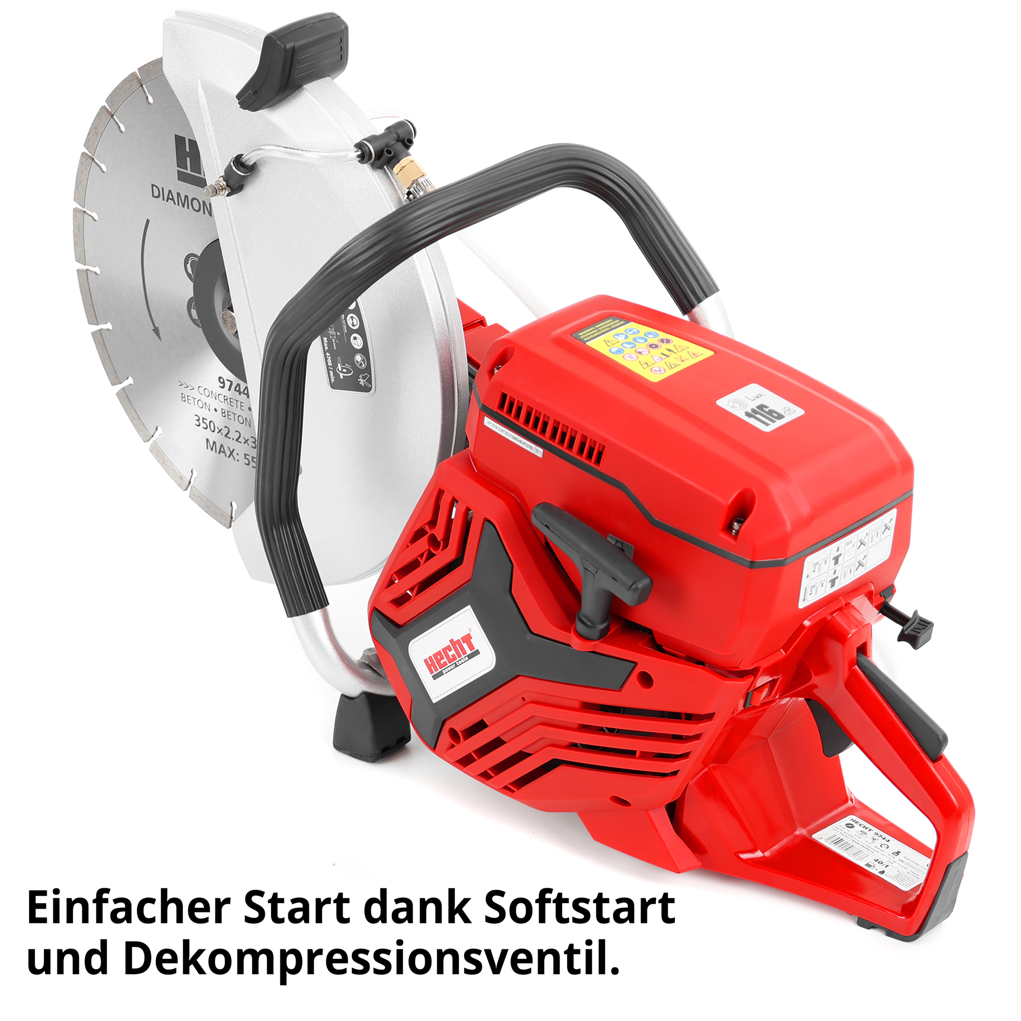 Benzin Trennschneider mit einfachem Start dank Softstart und Dekompressionsventil