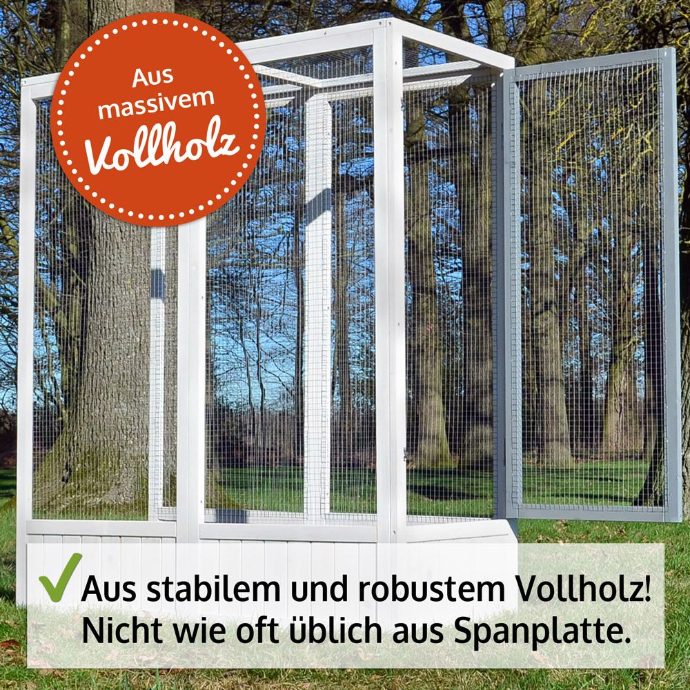 zooprinz Vogelvoliere Luise nur Auslauf aus massivem vollholz