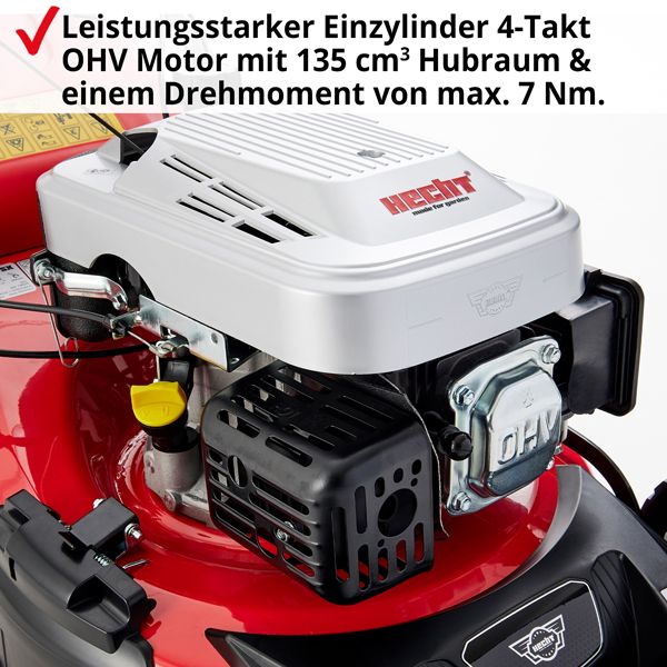 HECHT Benzin Rasenmäher 5484 SX Benzin Rasenmäher mit leistungsstarkem Motor