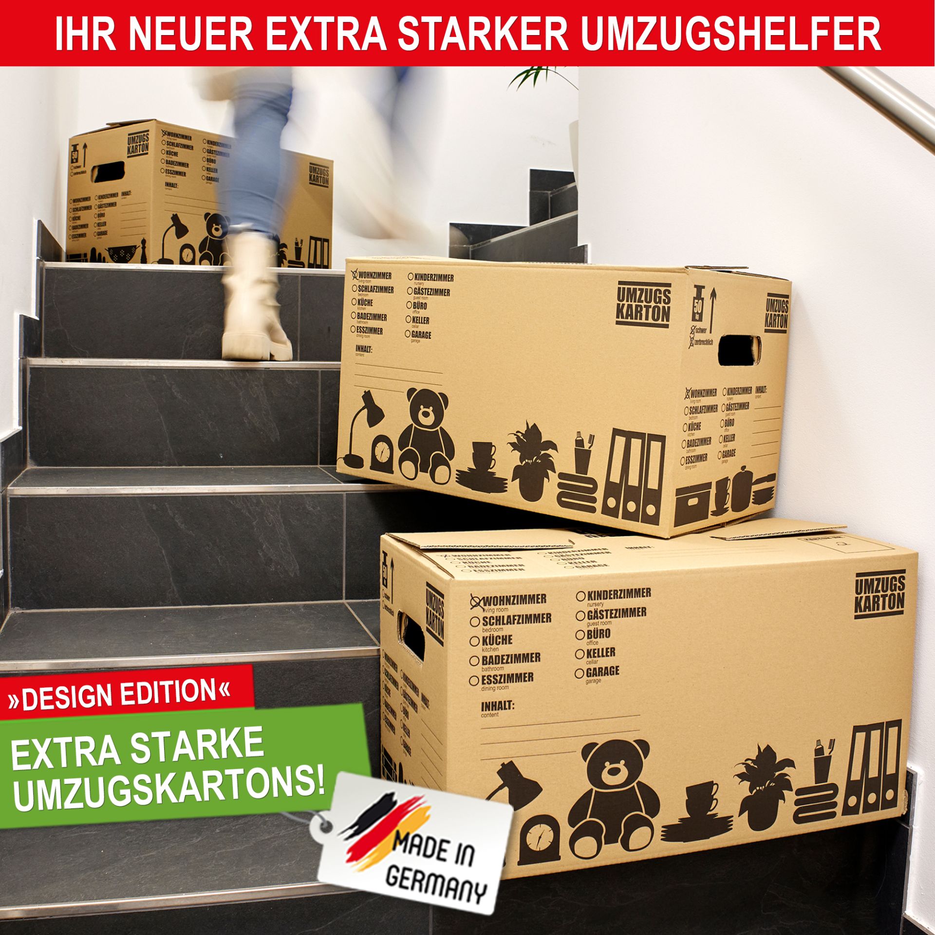 Extra starke Umzugskartons, made in Germany - Umzugskartons