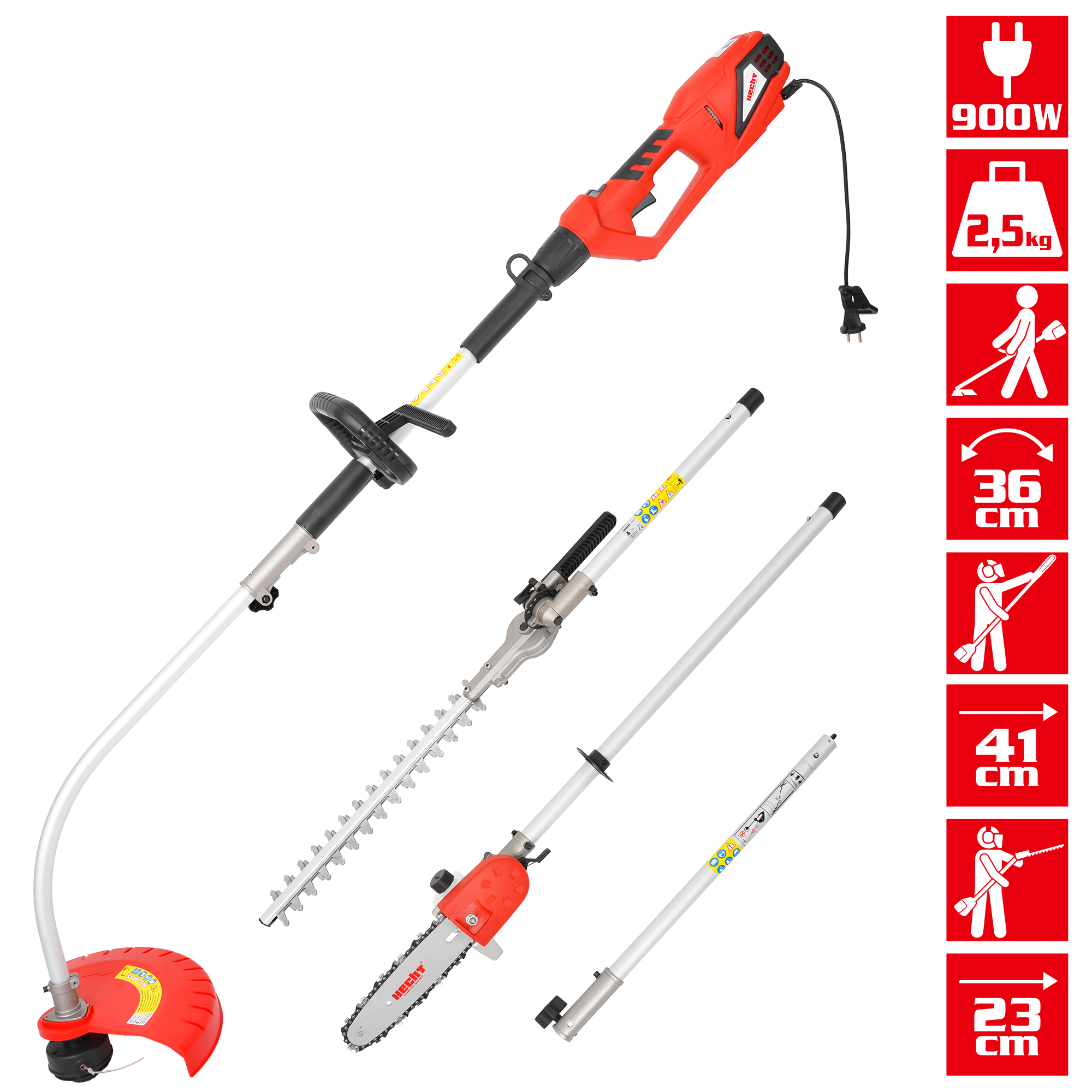 Hecht Elektro Multitool mit Kompakter Bauweise und Länge von ungefähr einem Meter 