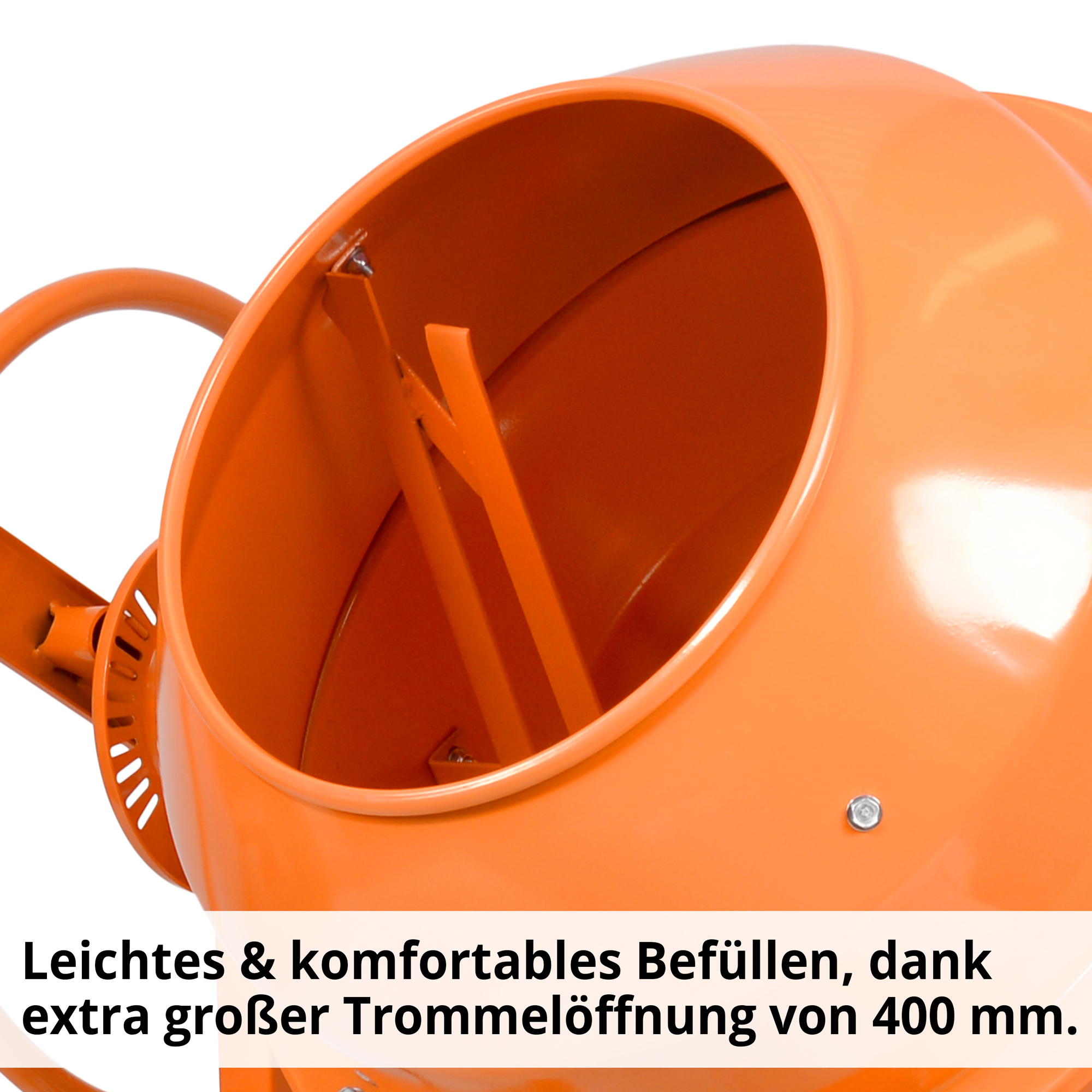 HECHT Betonmischer 2141 Betonmischer mit 400 mm Trommelöffnung für leichtes & komfortables Befüllen