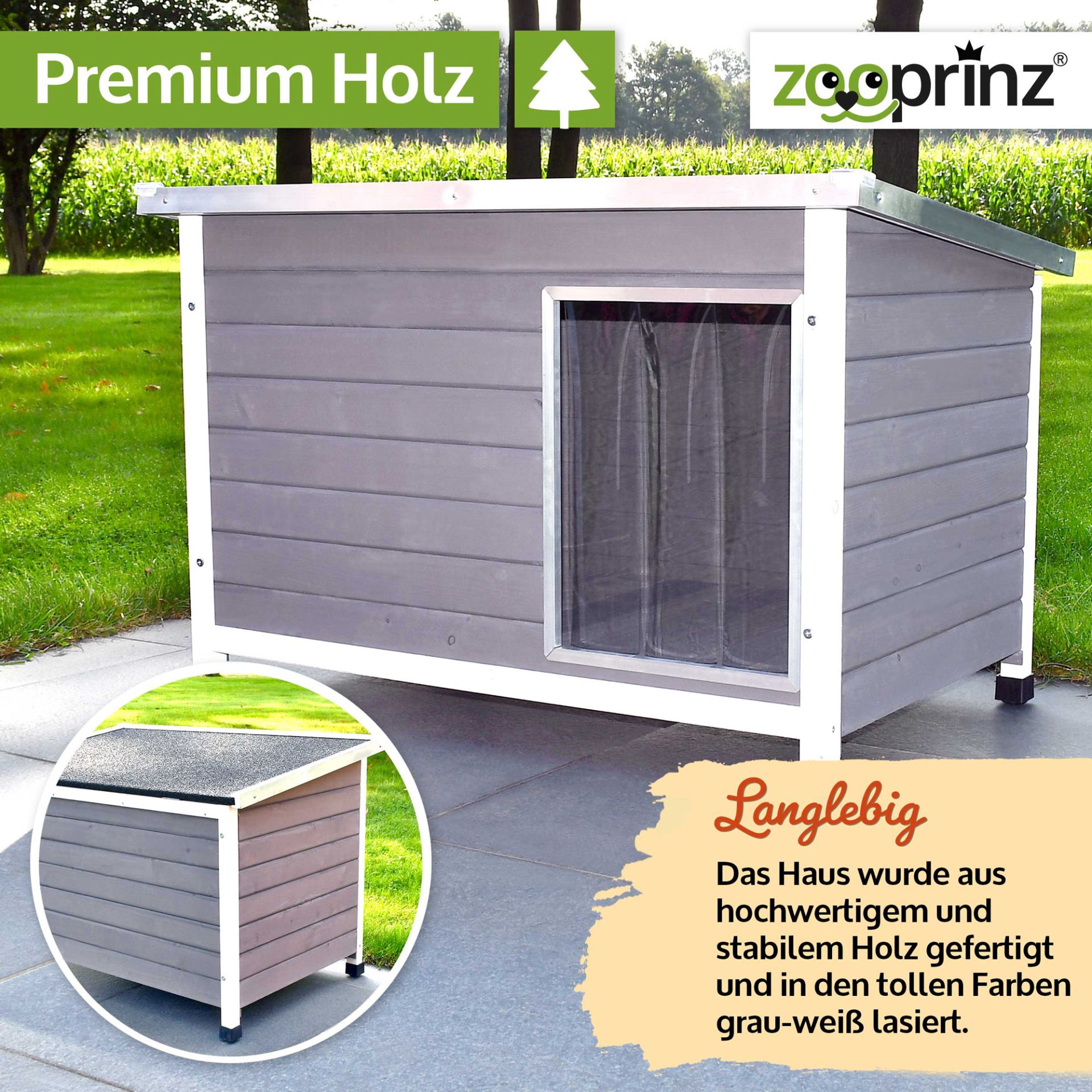 Hundehütte Jacky; langlebiges Premium-Holz