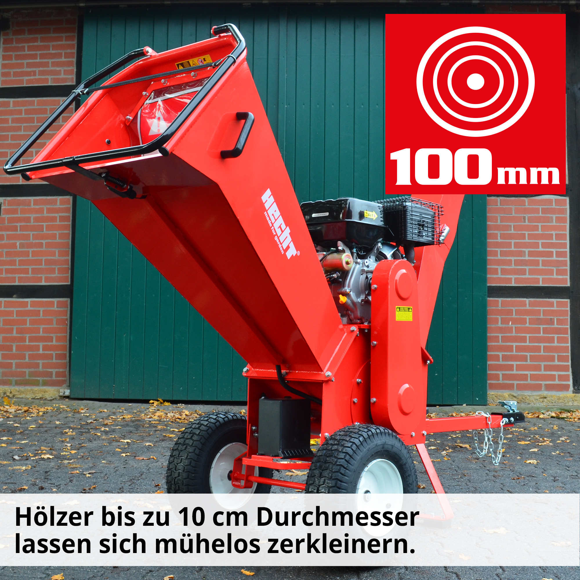 HECHT Benzin Gartenhäcksler 6642 Benzin Gartenhäcksler auch geeignet für dicke Äste