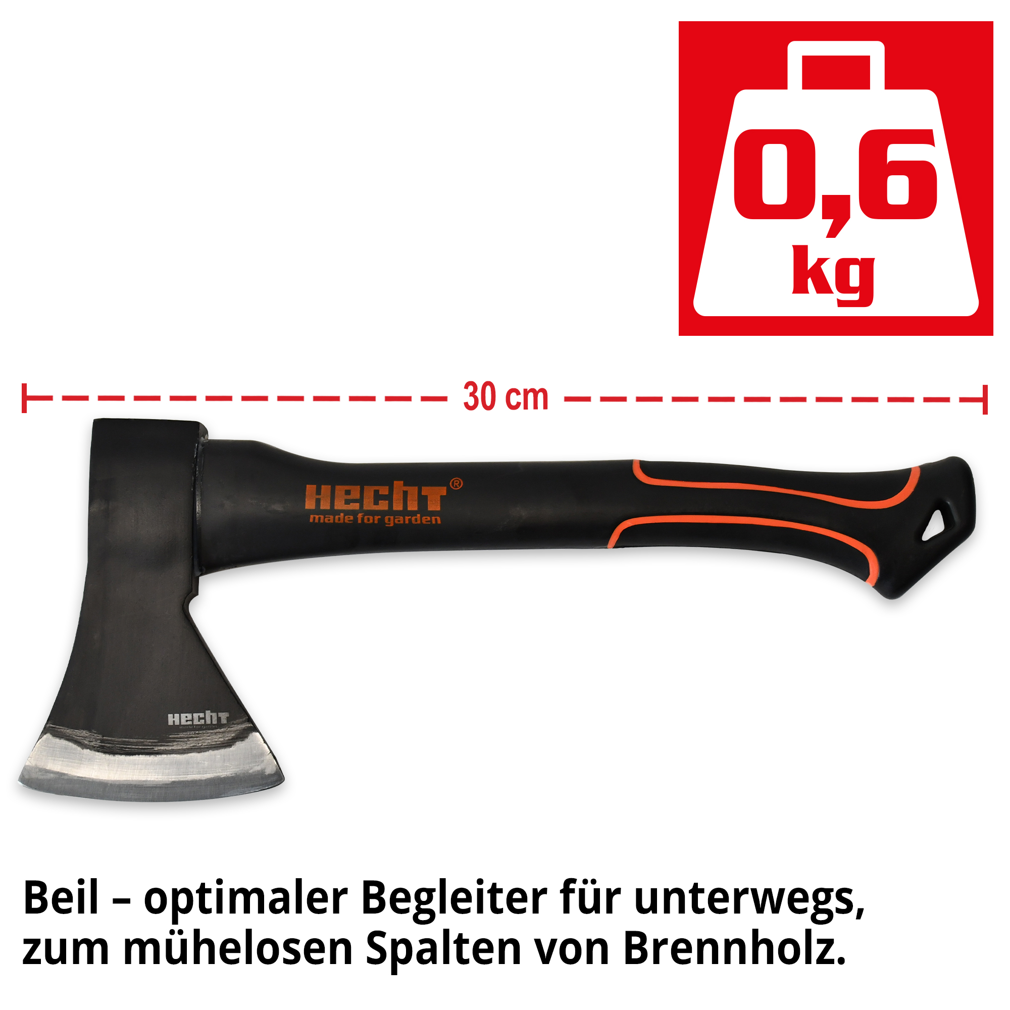 HECHT 4er Axt Set »Nr. 3« Beil zum mühelosen Spalten von Brennholz