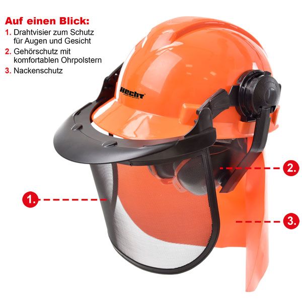 HECHT Forstschutzhelm »900100« mit vielfältigem Schutz 