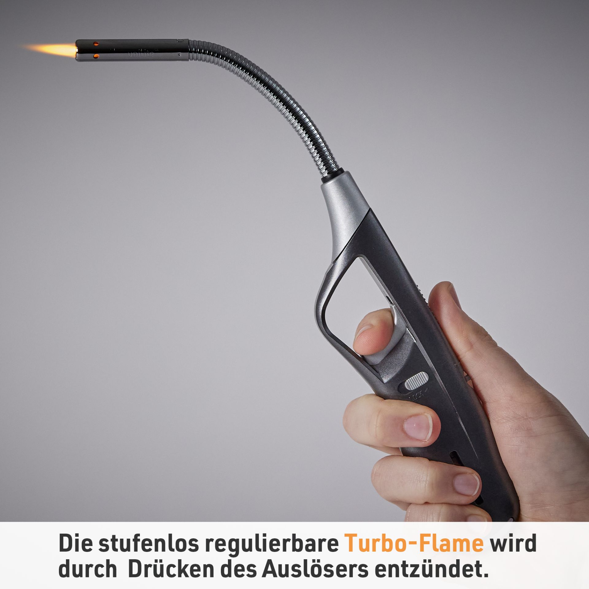 Unilite Stabfeuerzeug Milano; stufenlos regulierbare Turbo-Flamme
