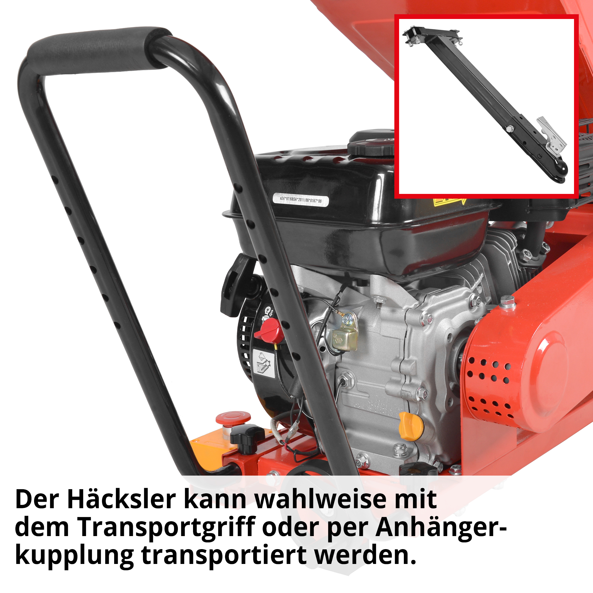 HECHT Benzin Gartenhäcksler 6208 Benzin Gartenhäcksler mit praktischem Transportgriff