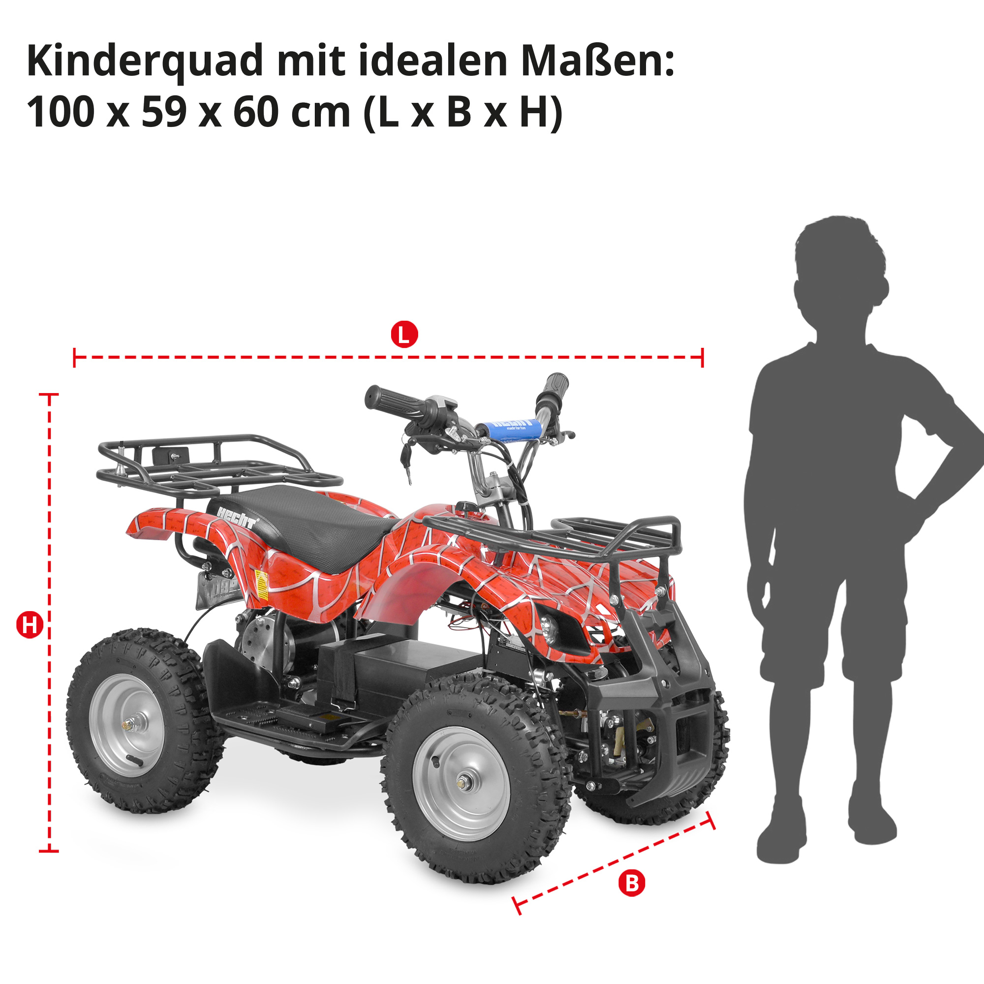 Quad; Kinderquad mit idealen Maßen: 100 x 59 x 60 Zentimeter