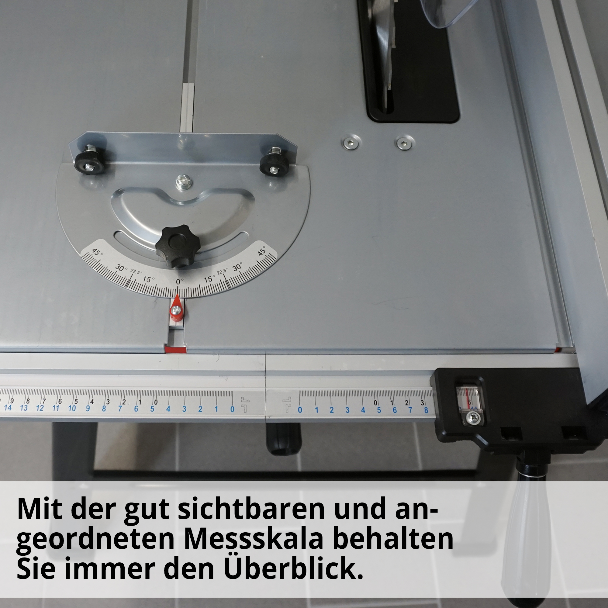 HECHT 8254 Tischkreissäge; Mit der gut sichtbaren und angeordneten Messskala behalten Sie immer den Überblick