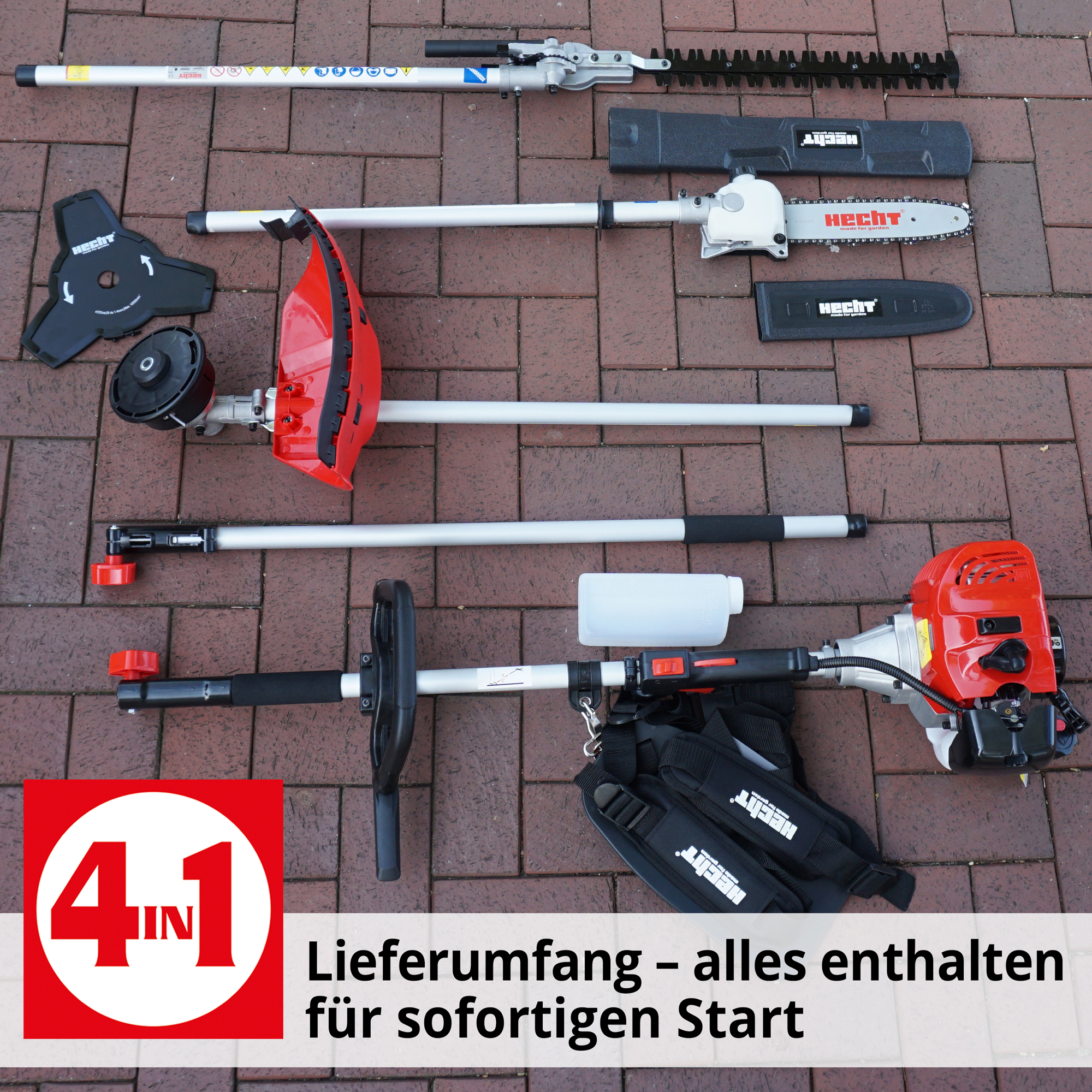 4in1 Benzin Multitool HECHT 1352 Lieferumfang