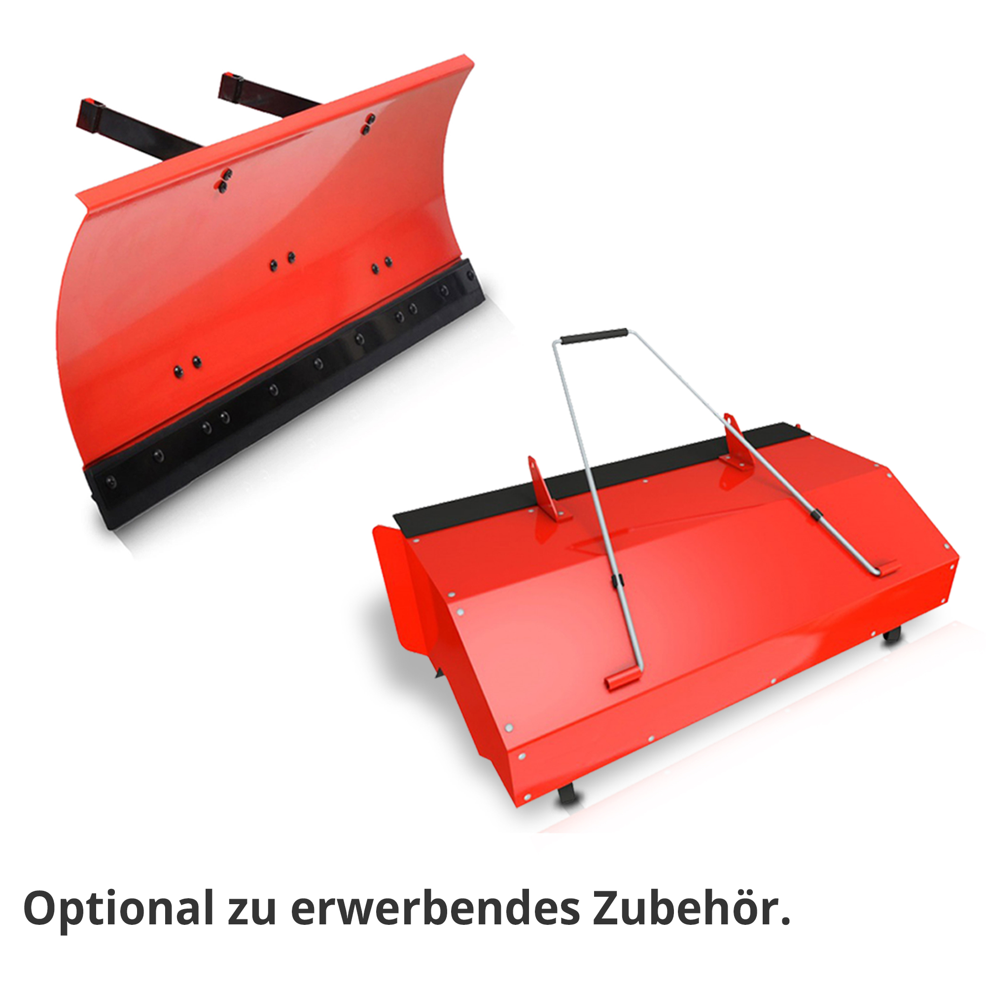 Optionales zu erwerbendes Zubehör wie Schneeschild oder Kehrbox
