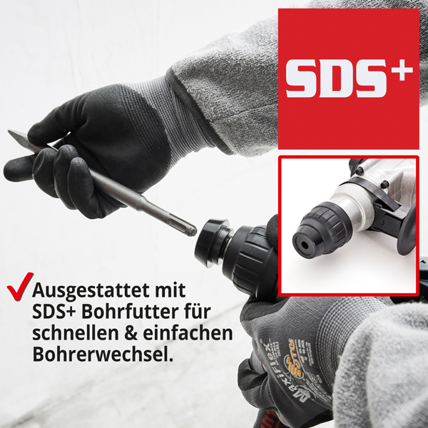 Bohrhammer; Ausgestattet mit SDS+ Bohrfutter
