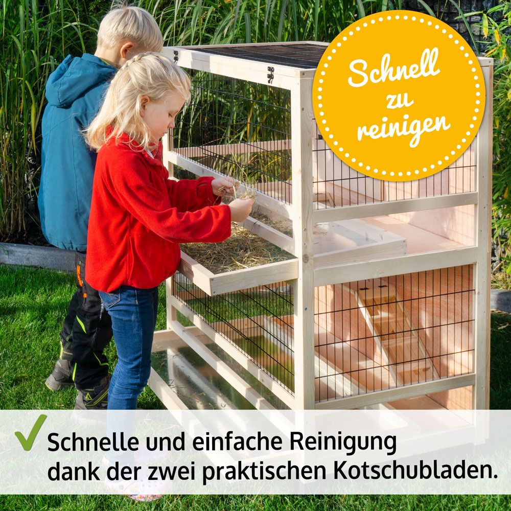 zooprinz Hasenstall Knuffel Kotschublade für schnelle und einfache Reinigung