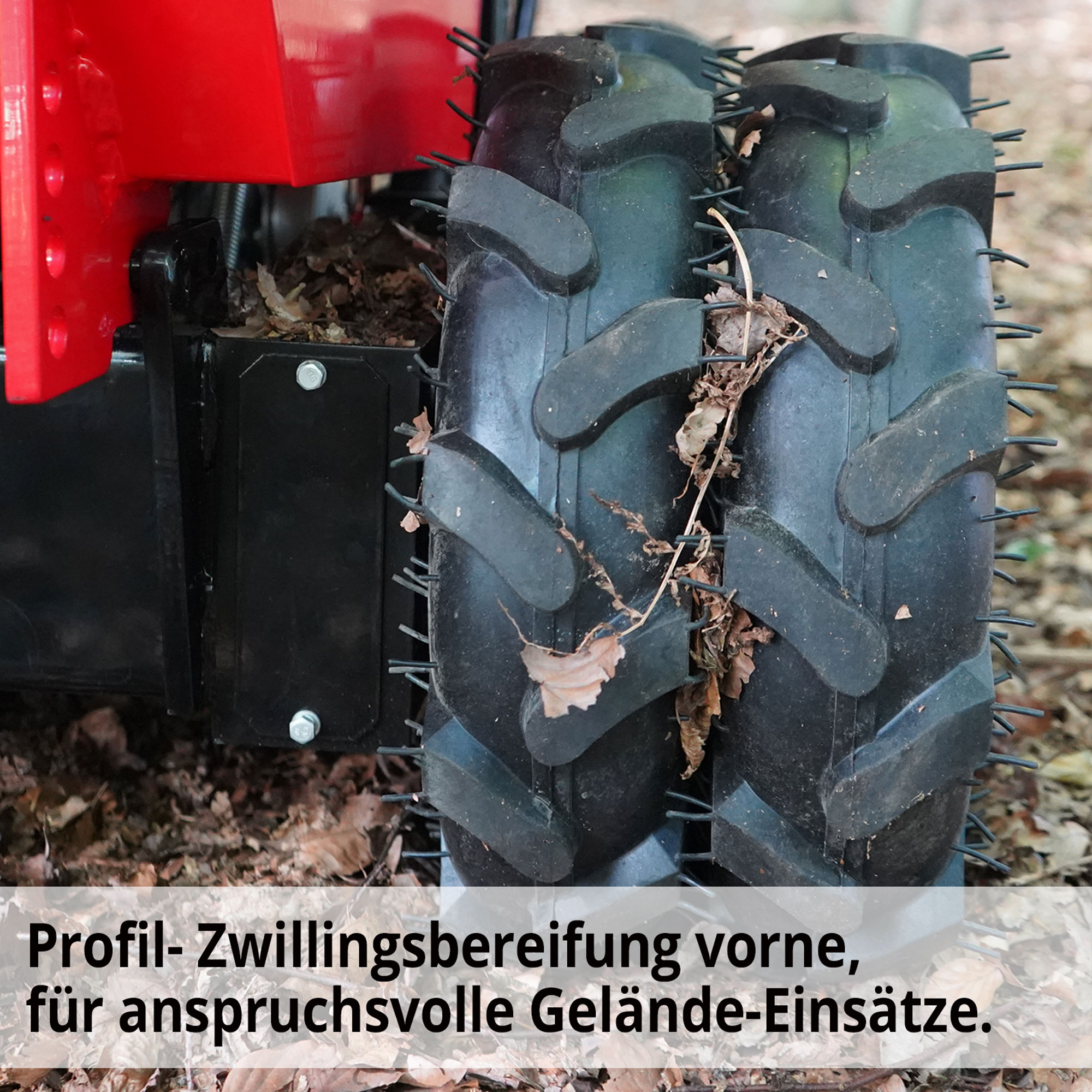 Hecht Motorschubkare mit Zwillingsbereifung und Stollenprofil 