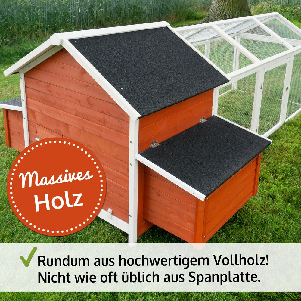 Hühnervoliere Betty Rot; massives Holz