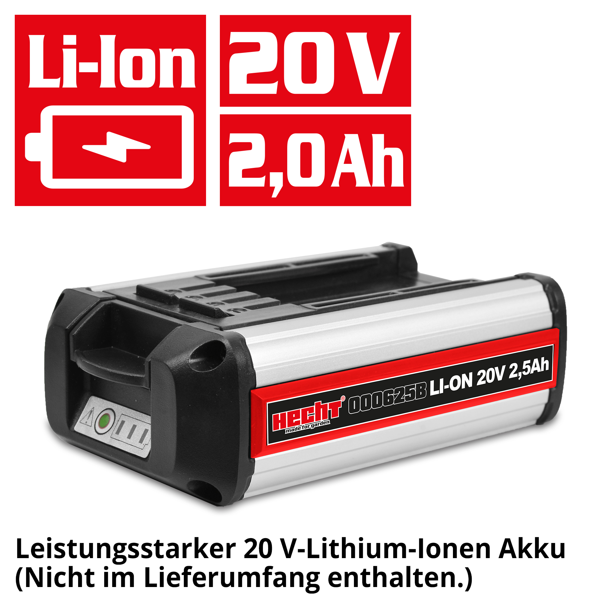 Hecht Gartenschere mit Leistungsstarkem 20 V Li-Ion Akku 